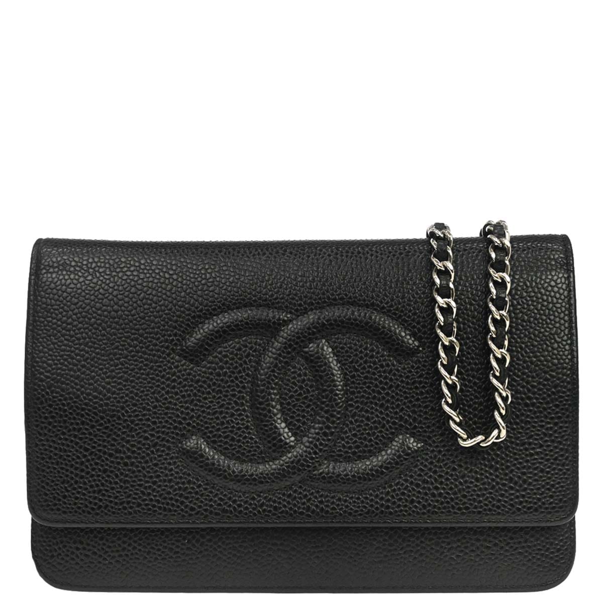 Chanel 2012 - 2013 Black Caviar Skin Timeless WOC Wallet on Chain Shoulder Bag