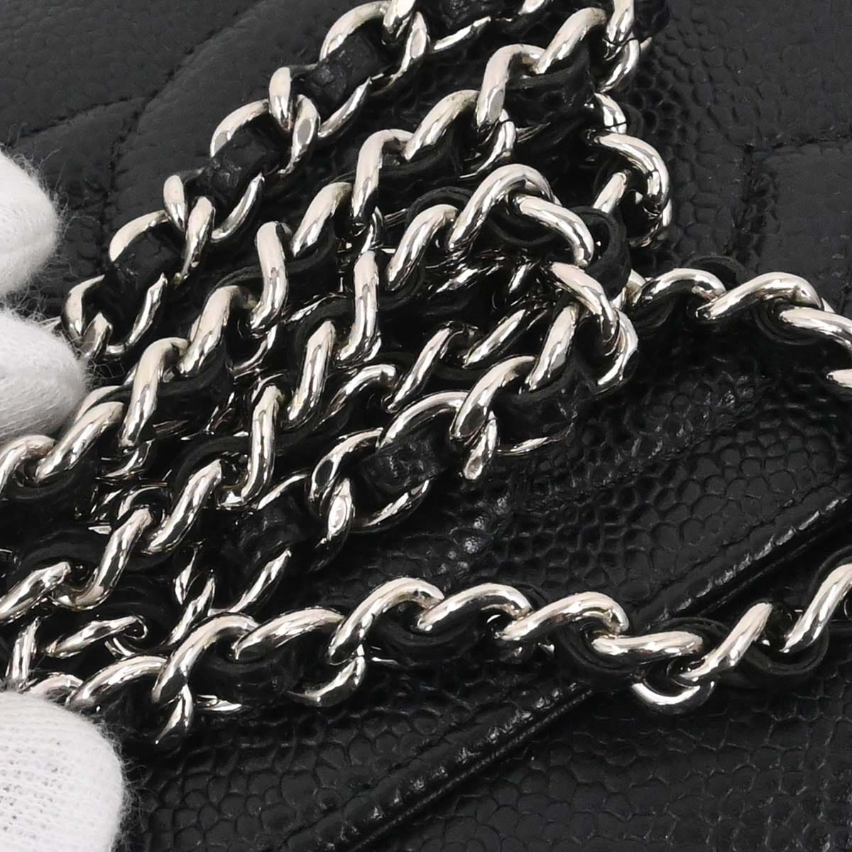 Chanel 2012 - 2013 Black Caviar Skin Timeless WOC Wallet on Chain Shoulder Bag