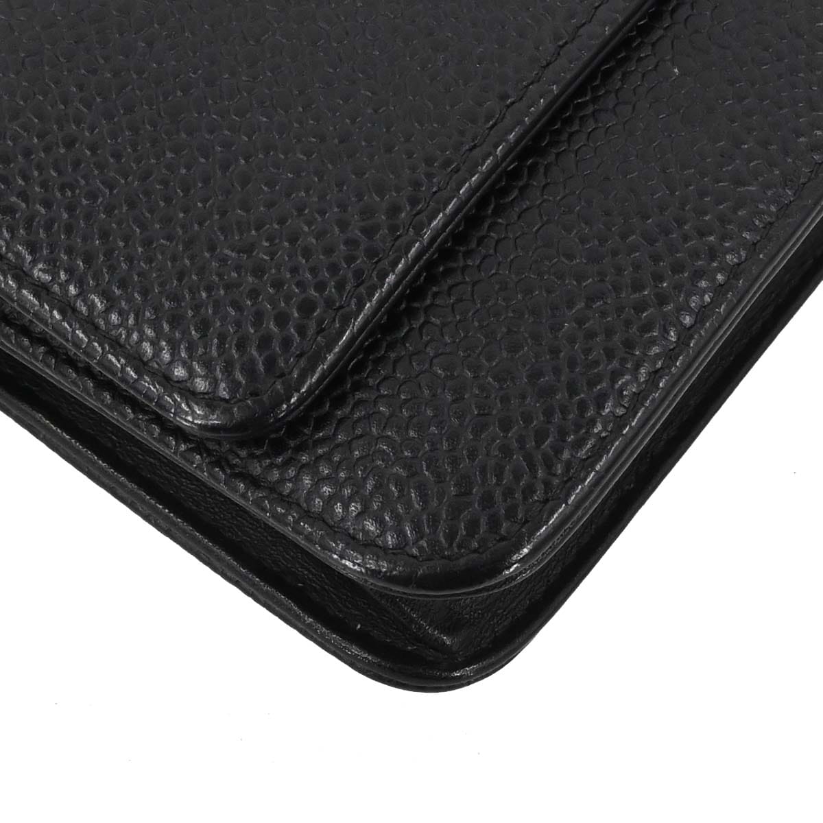 Chanel 2012 - 2013 Black Caviar Skin Timeless WOC Wallet on Chain Shoulder Bag