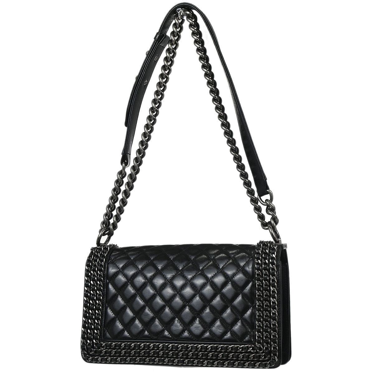 Chanel Boy Chanel 2016 - 2017 Black Calfskin Medium Chain Shoulder Bag