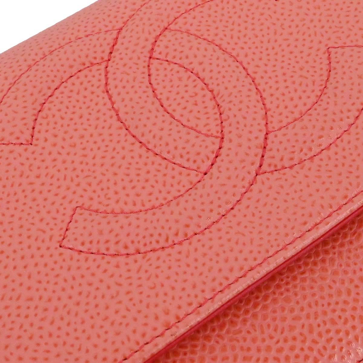 Chanel 2012 - 2013 Orange Caviar Skin Timeless WOC Wallet on Chain Shoulder Bag