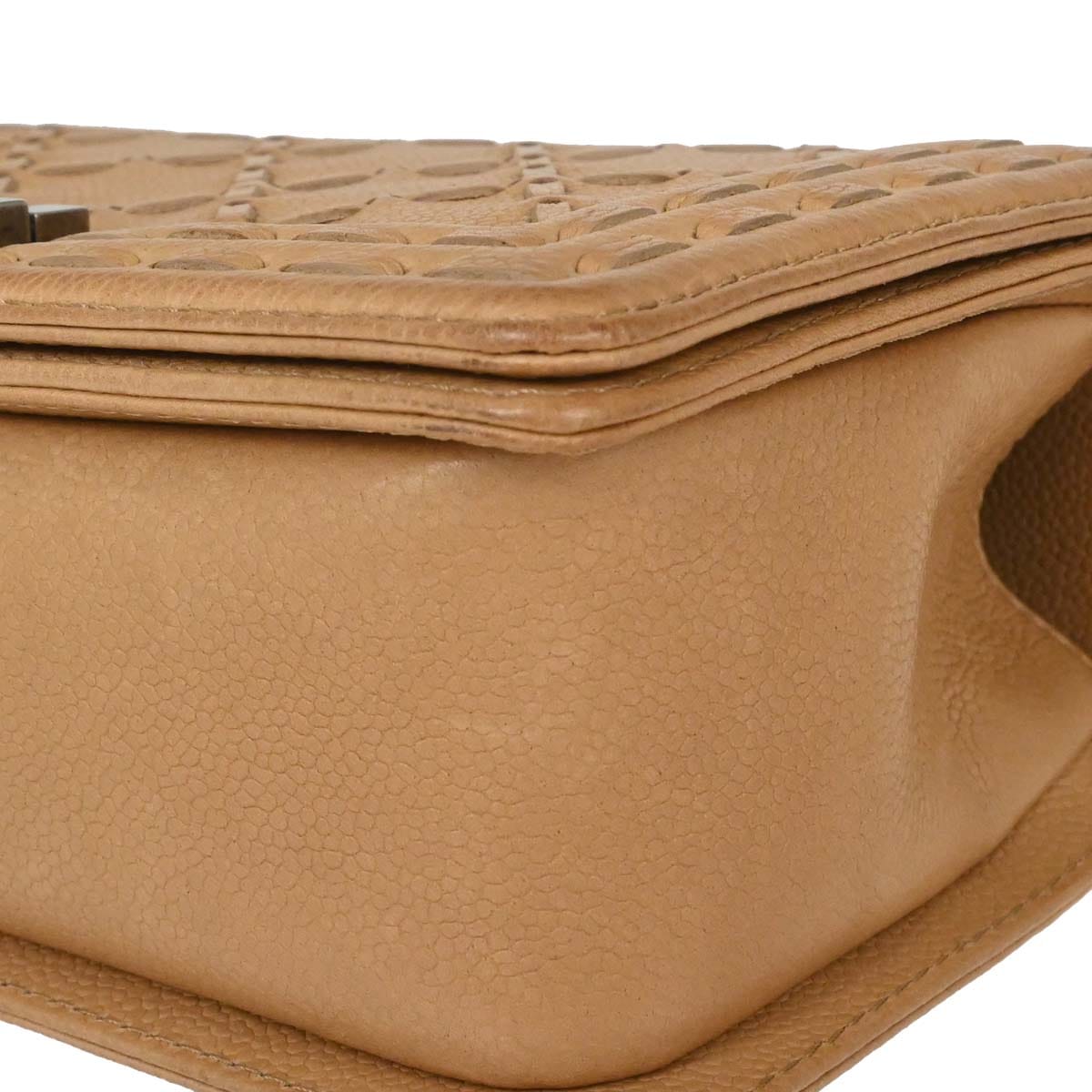 Chanel Boy Chanel 2014 Beige Caviar Medium Chain Shoulder Bag