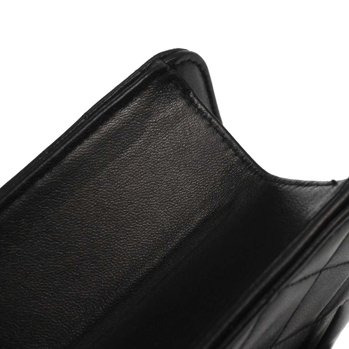 Chanel 1996 - 1997 Black Lambskin Pushlock Small Half Flap Shoulder Bag