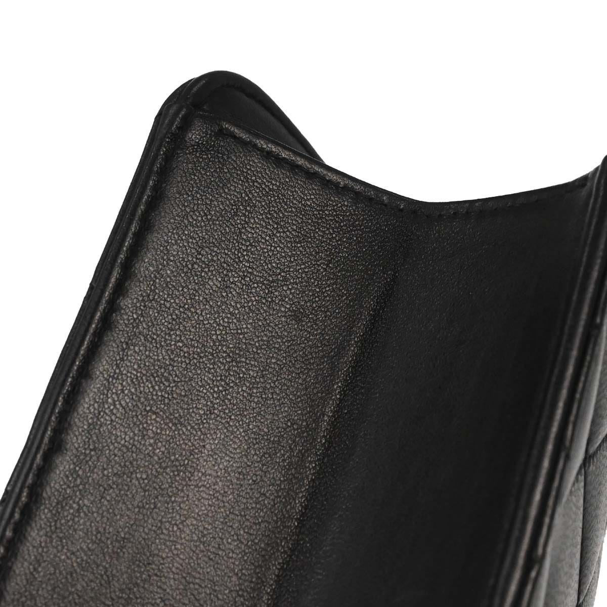 Chanel 1996 - 1997 Black Lambskin Pushlock Small Half Flap Shoulder Bag