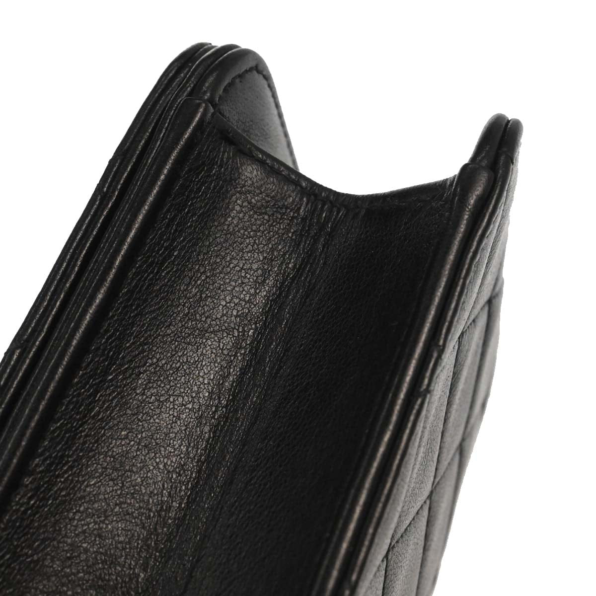 Chanel 1996 - 1997 Black Lambskin Pushlock Mini Full Flap Shoulder Bag