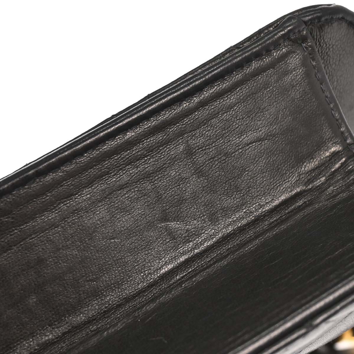 Chanel 1997 - 1999 Black Lambskin Pushlock Medium Half Flap Shoulder Bag