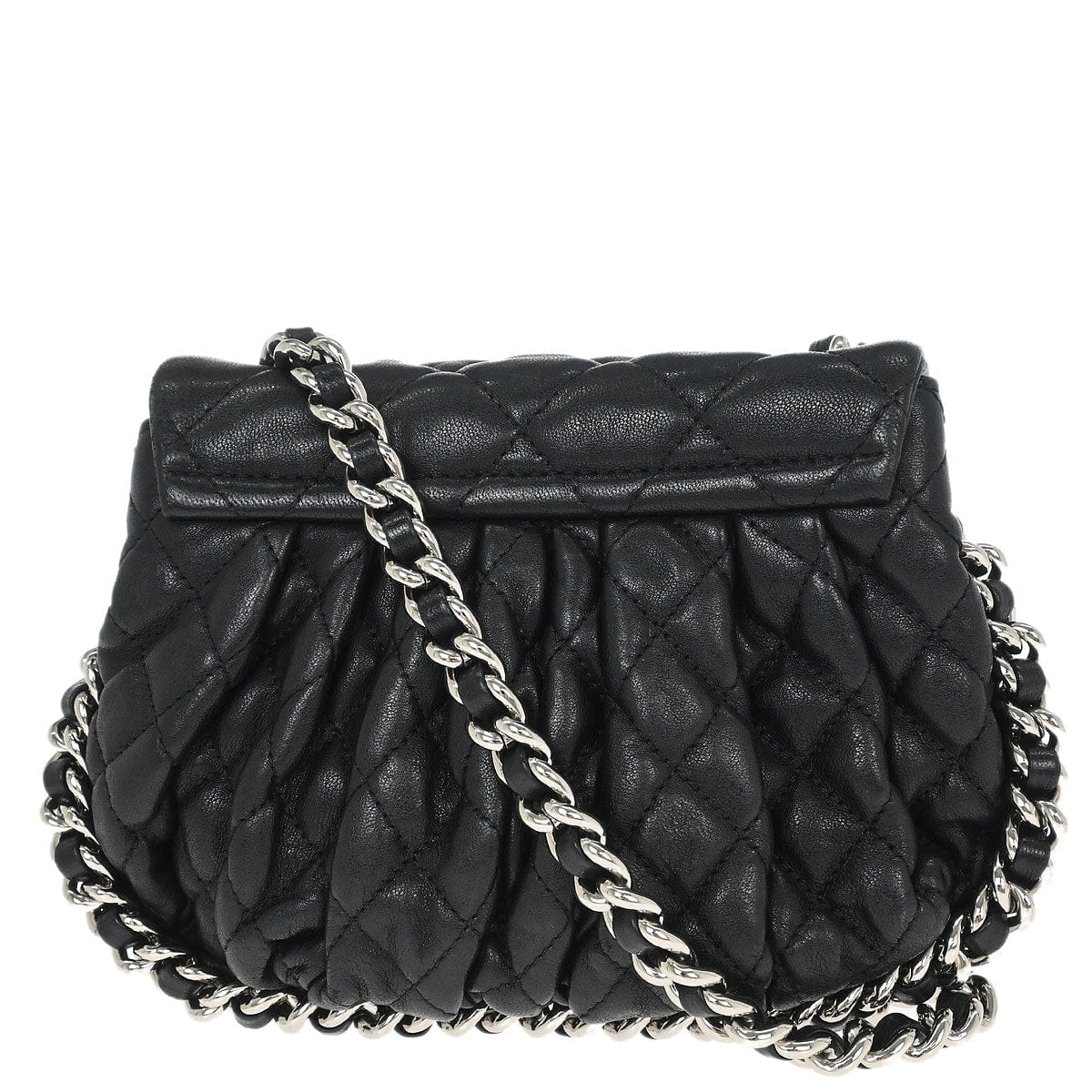 Chanel 2015 Black Calfskin Chain Around Shoulder Bag