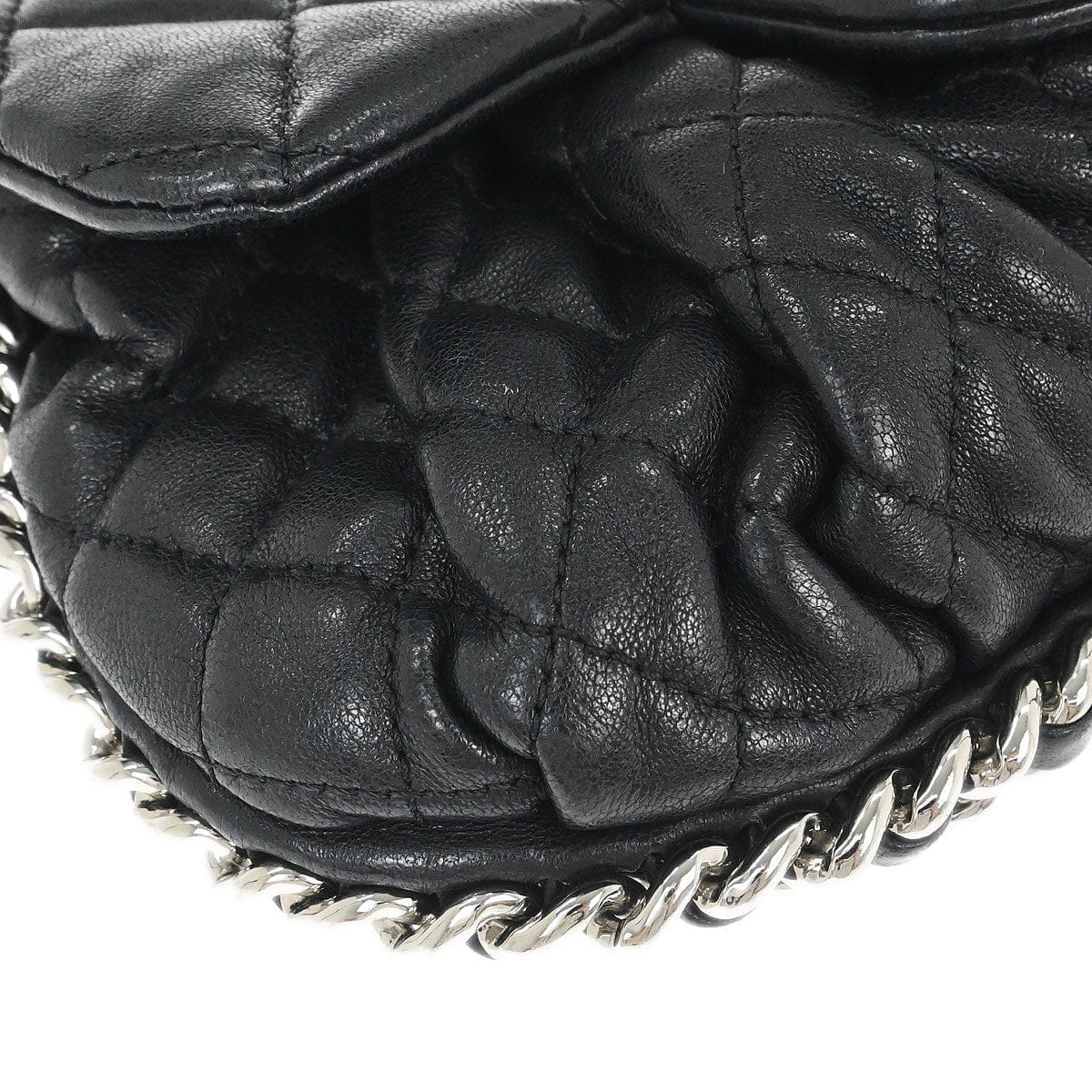 Chanel 2015 Black Calfskin Chain Around Shoulder Bag