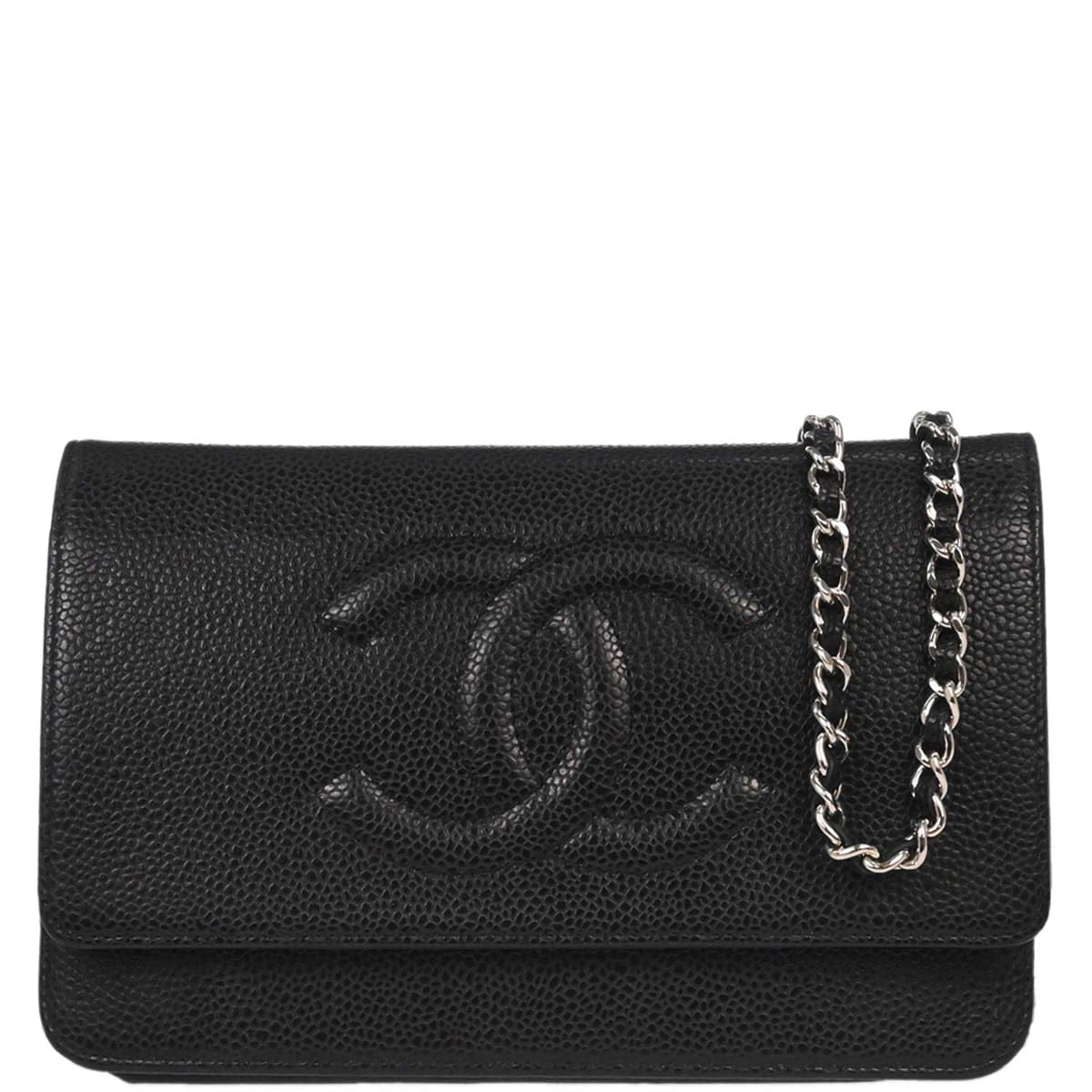 Chanel 2011 Black Caviar Timeless WOC Wallet on Chain Shoulder Bag