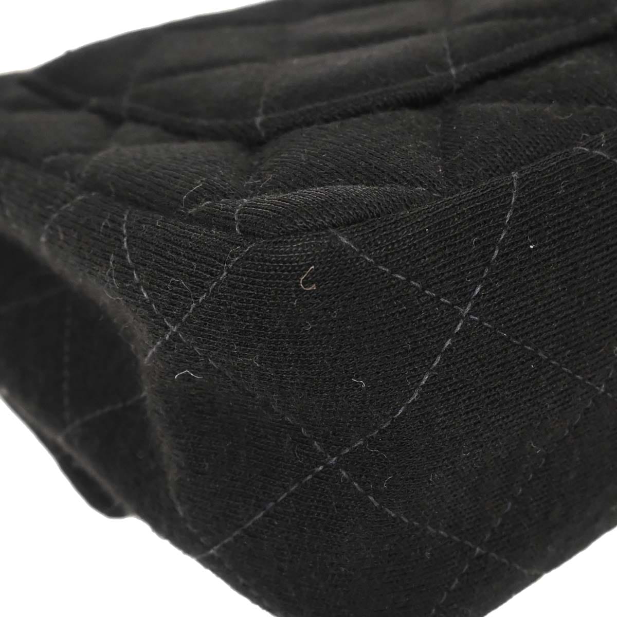 Chanel 1986 - 1988 Black Cotton Mini Classic Square Flap Shoulder Bag 17