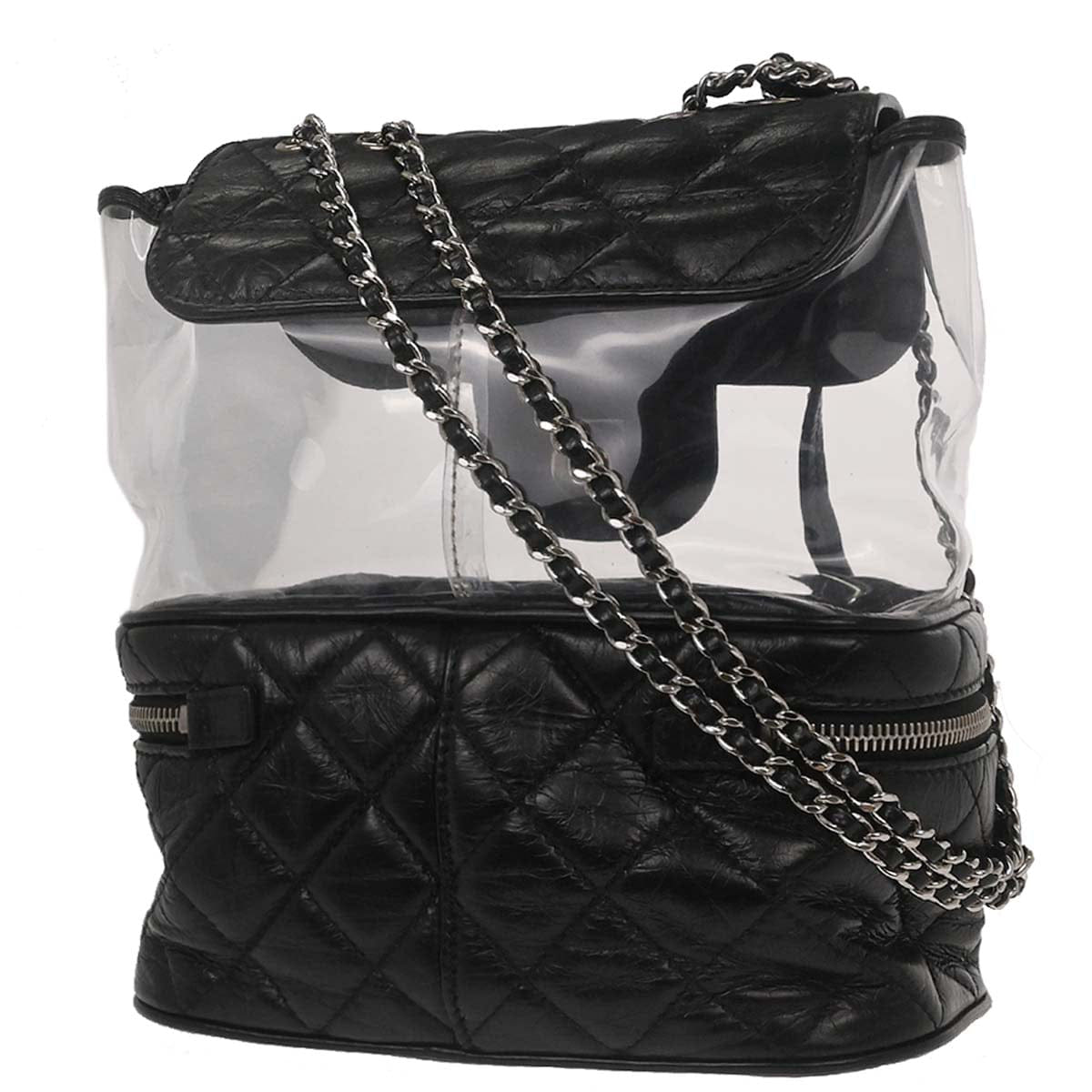 Chanel 2018 Black Calfskin PVC Aquarium Shoulder Bag