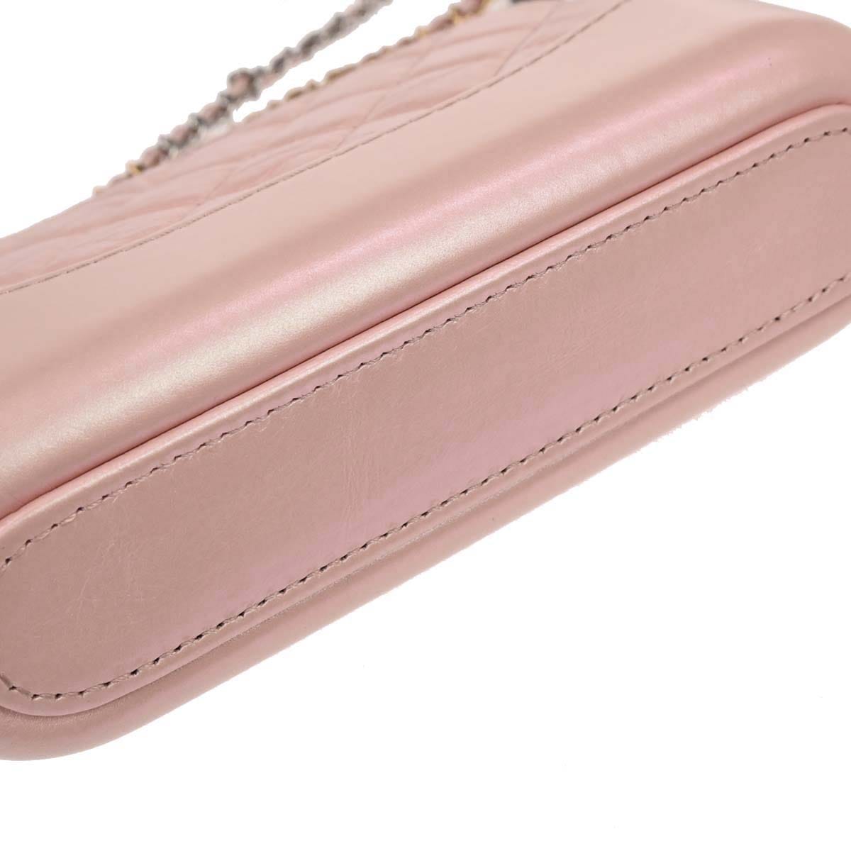 Chanel 2019 Light Pink Lambskin Calfskin Gabrielle Shoulder Bag