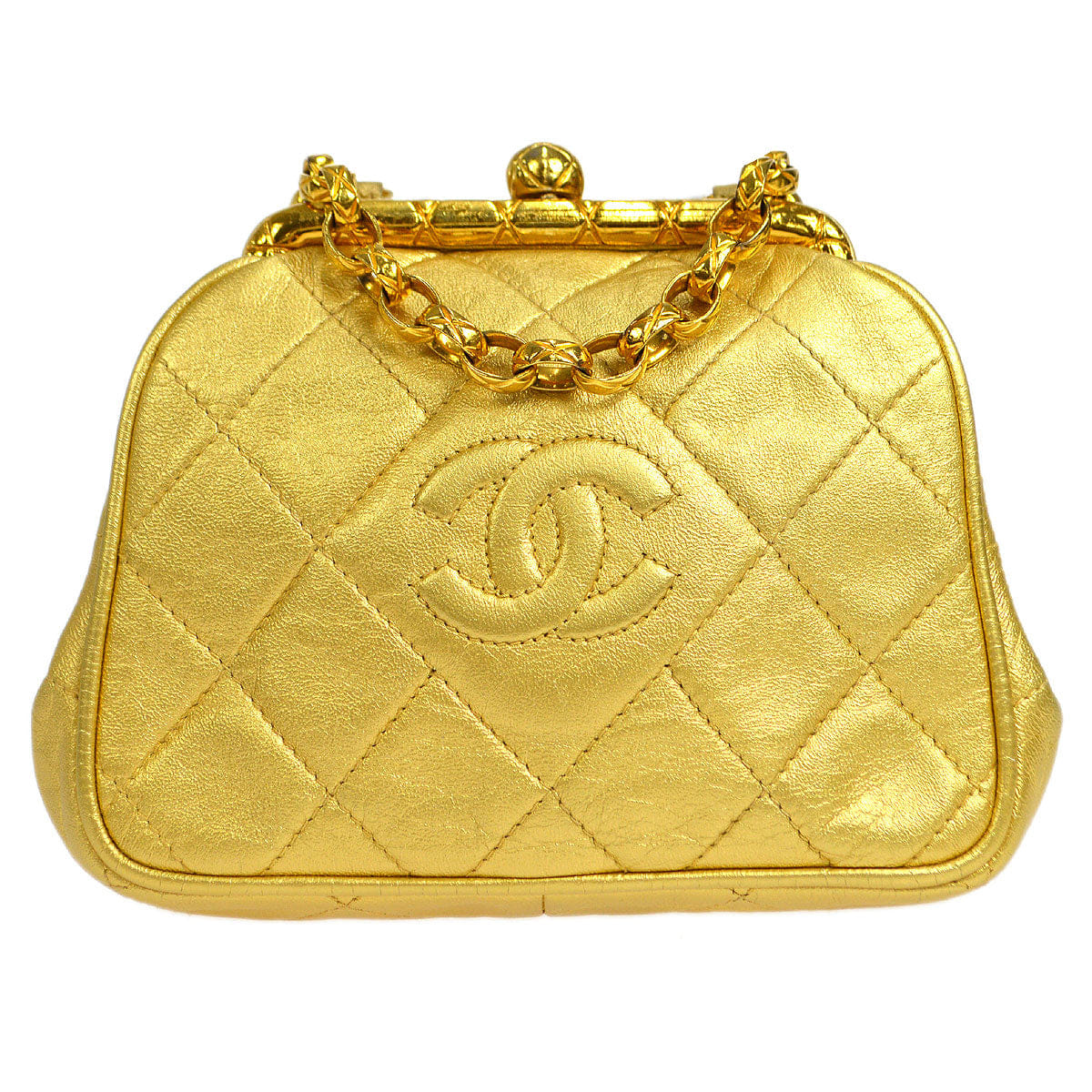 Chanel 1989 - 1991 Diamond Kissklock Shoulder Bag