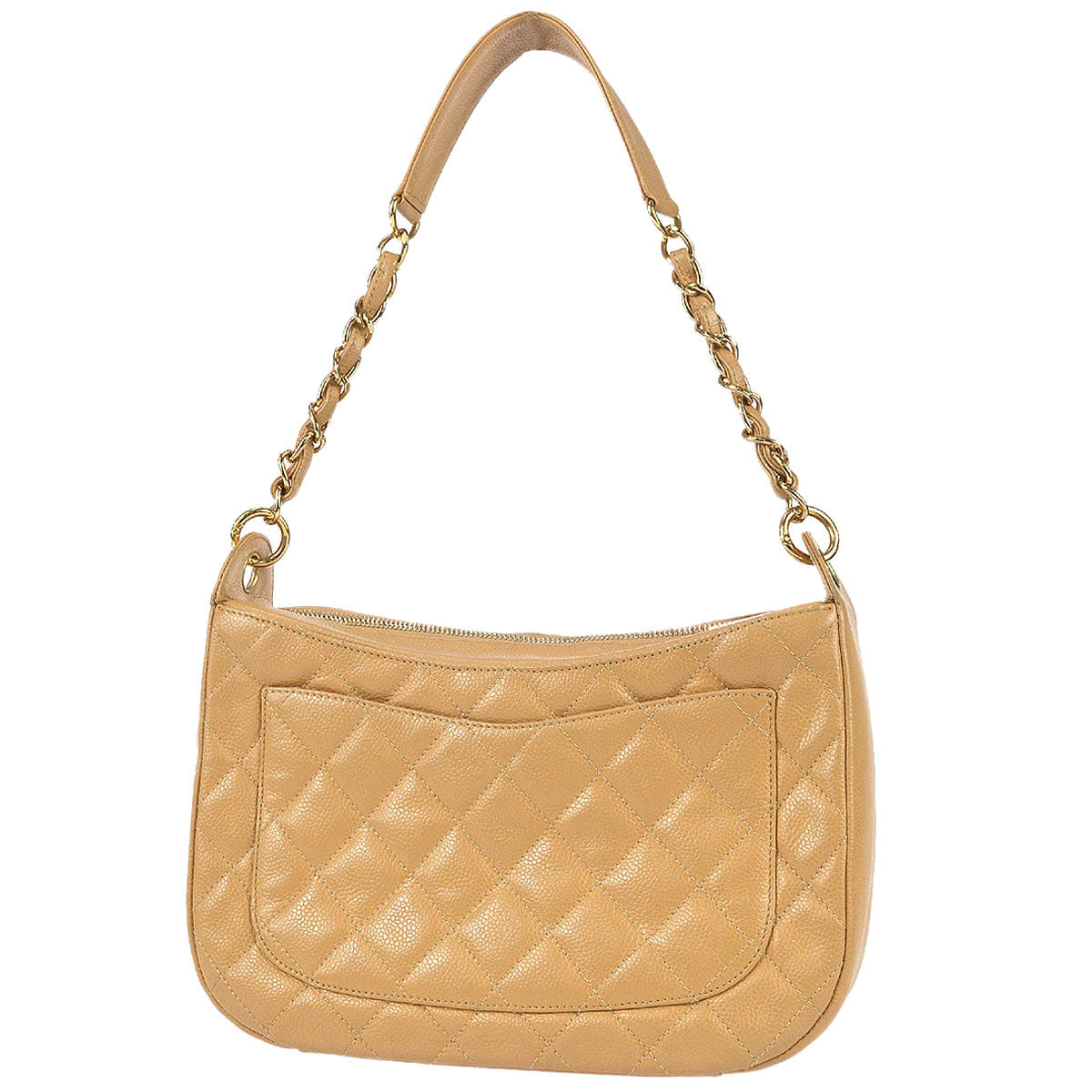 Chanel 2004 - 2005 Beige Caviar Shoulder Bag