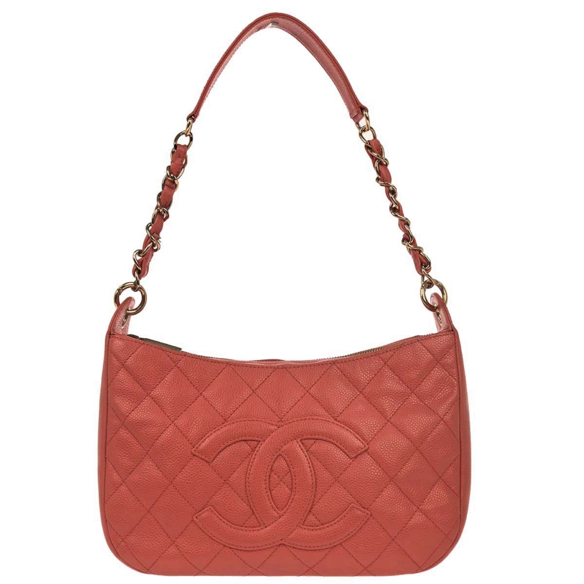 Chanel 2002 - 2003 Salmon Pink Caviar Skin Shoulder Bag