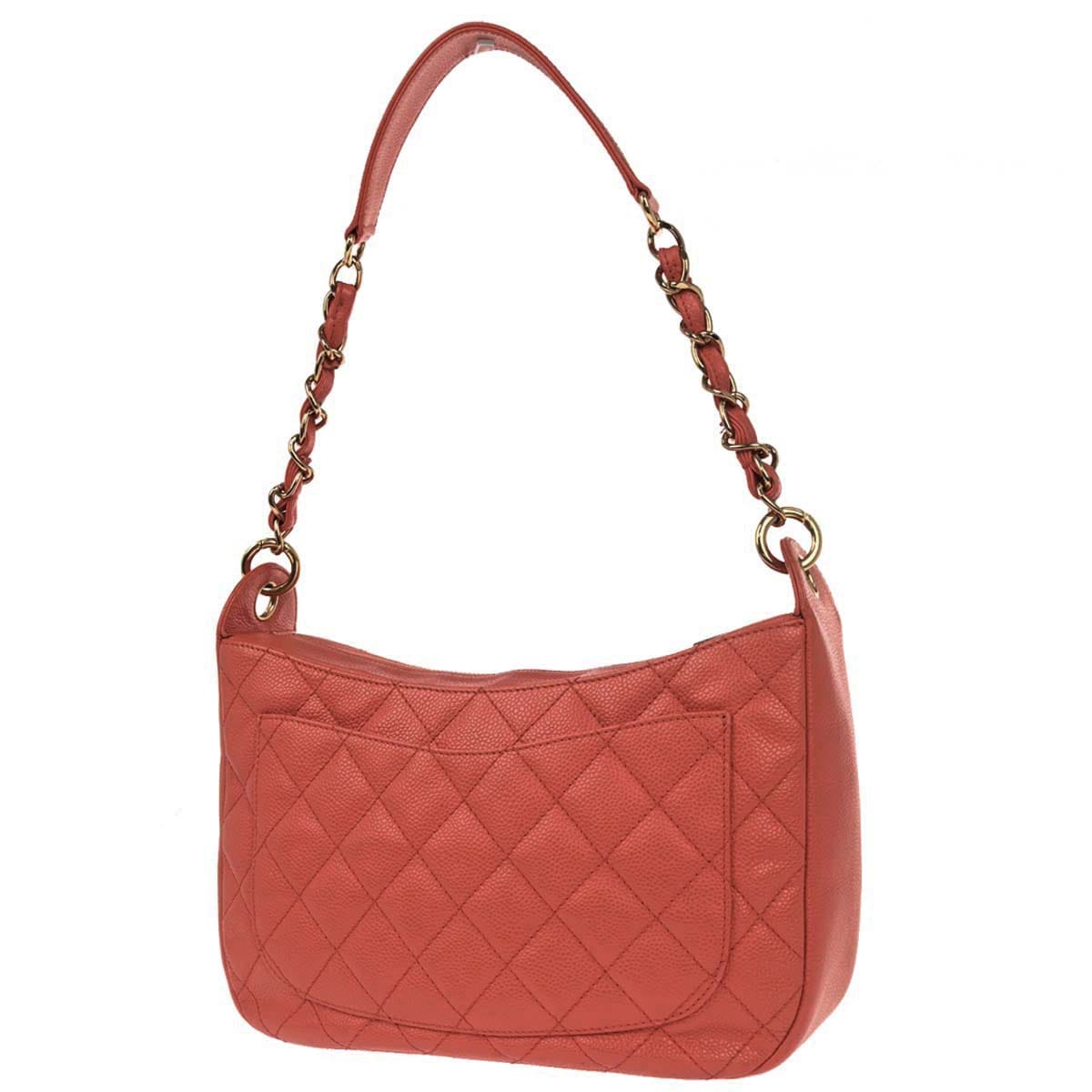 Chanel 2002 - 2003 Salmon Pink Caviar Skin Shoulder Bag