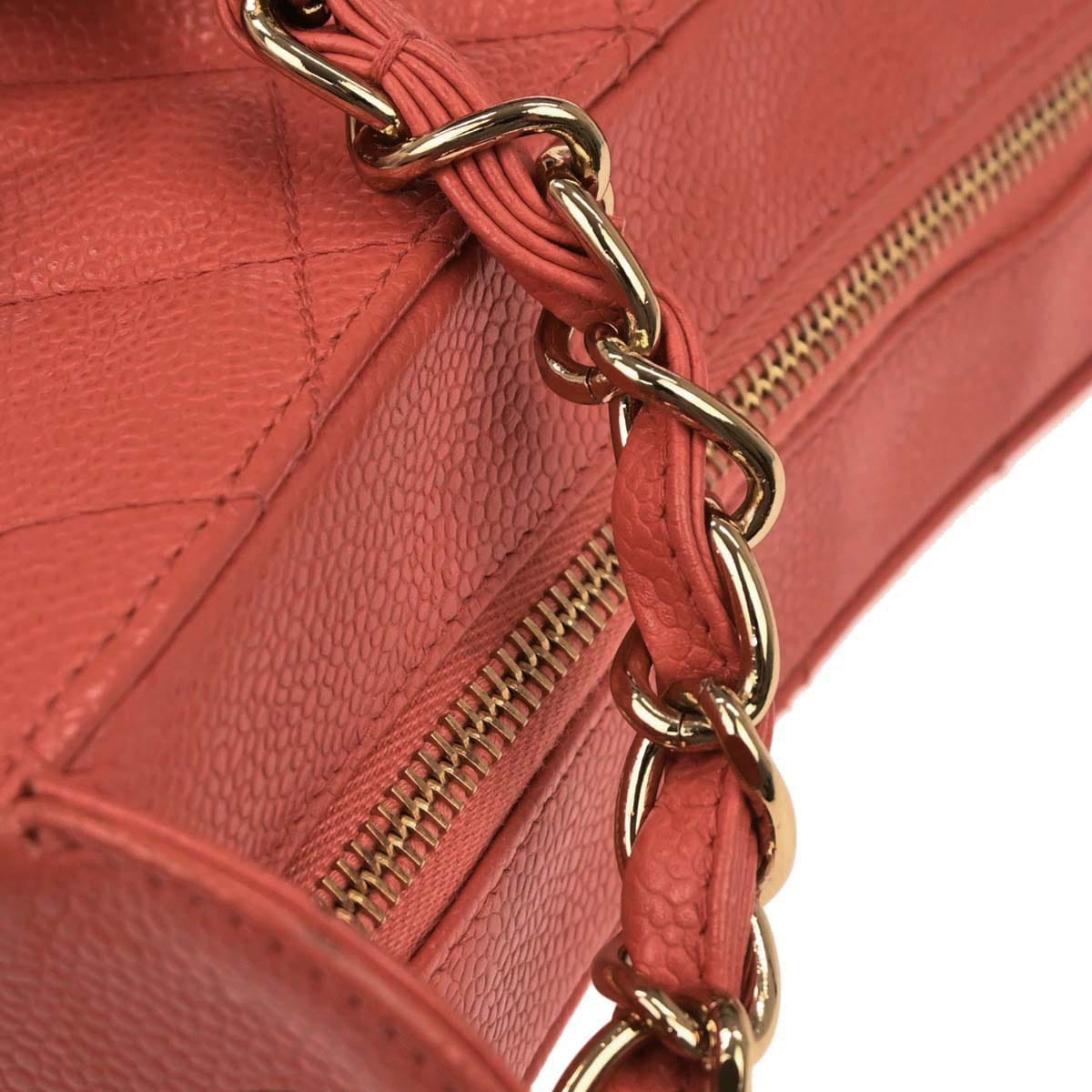 Chanel 2002 - 2003 Salmon Pink Caviar Skin Shoulder Bag