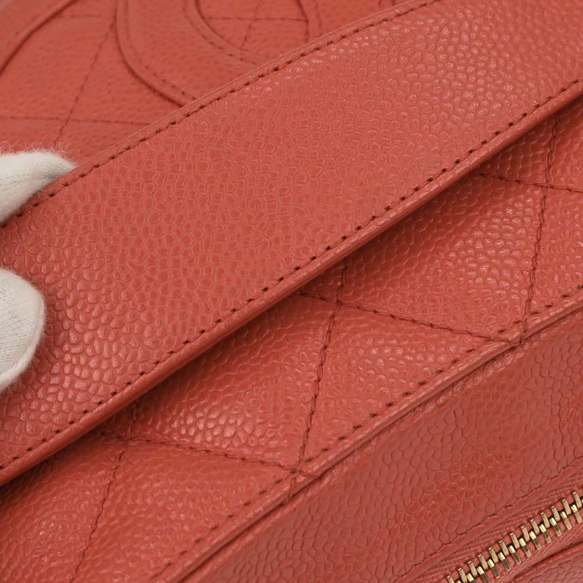 Chanel 2002 - 2003 Salmon Pink Caviar Skin Shoulder Bag