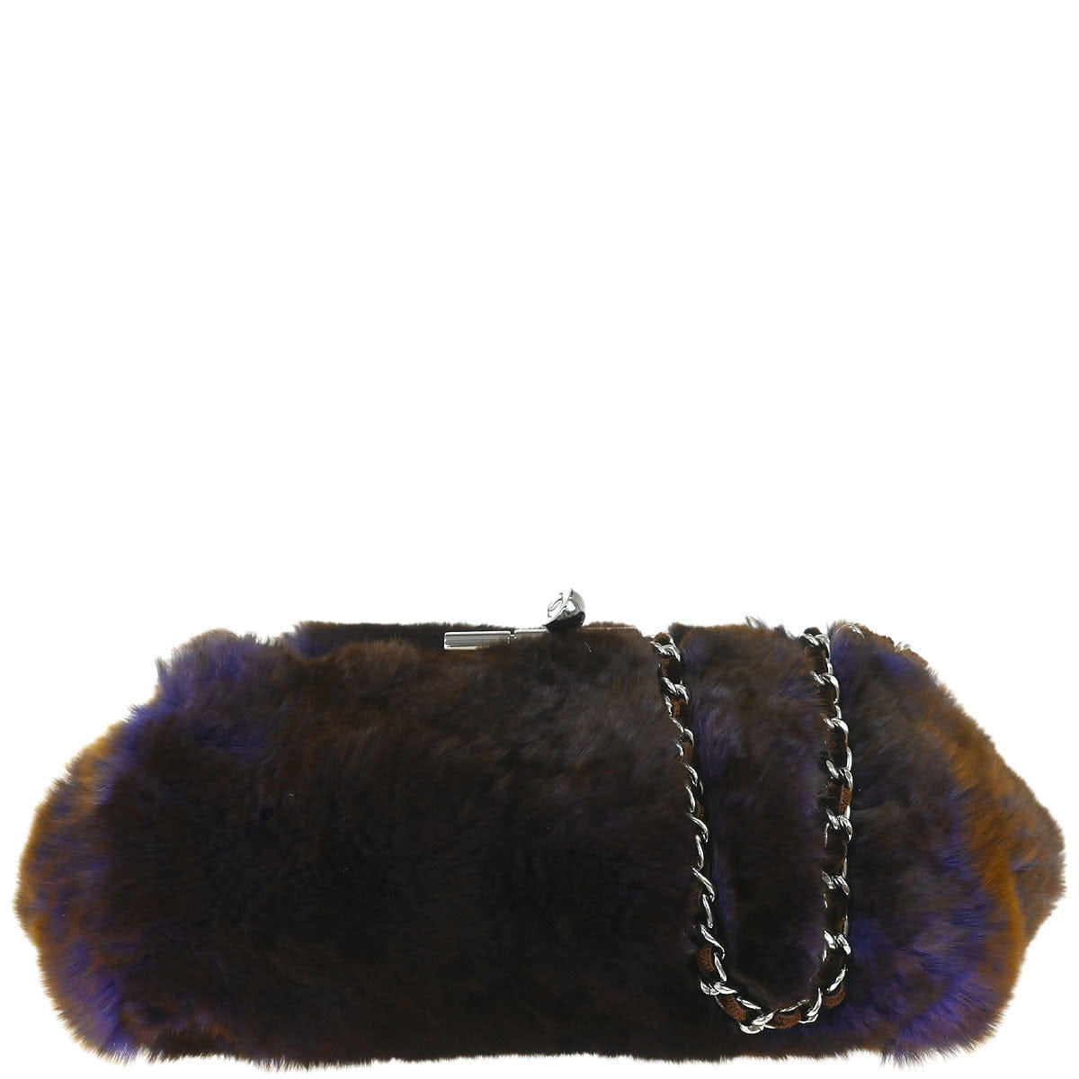 Chanel 2005 - 2006 Brown Purple Lapin Fur Shoulder Bag