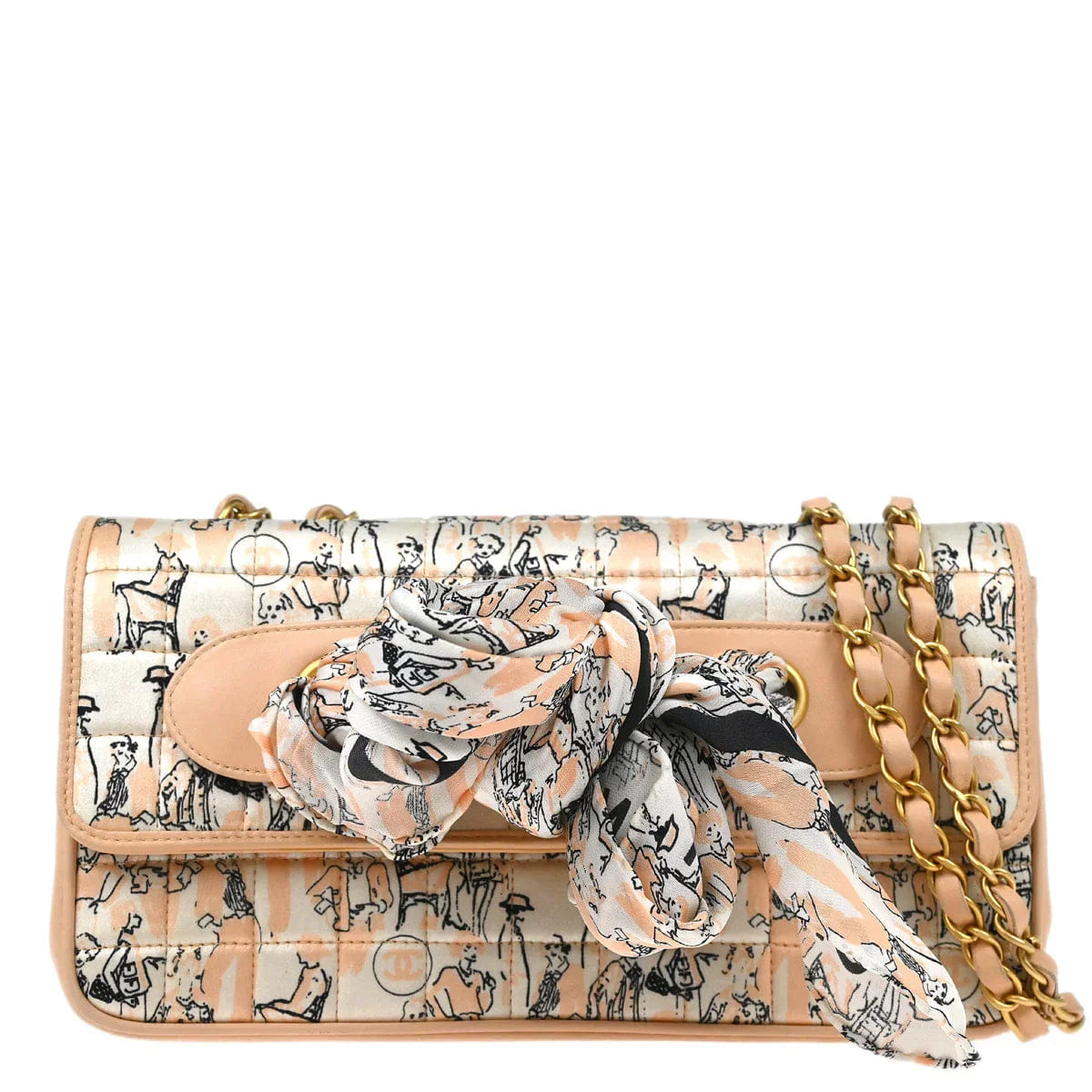 Chanel 2003 - 2004 Pink Satin Chain Shoulder Bag