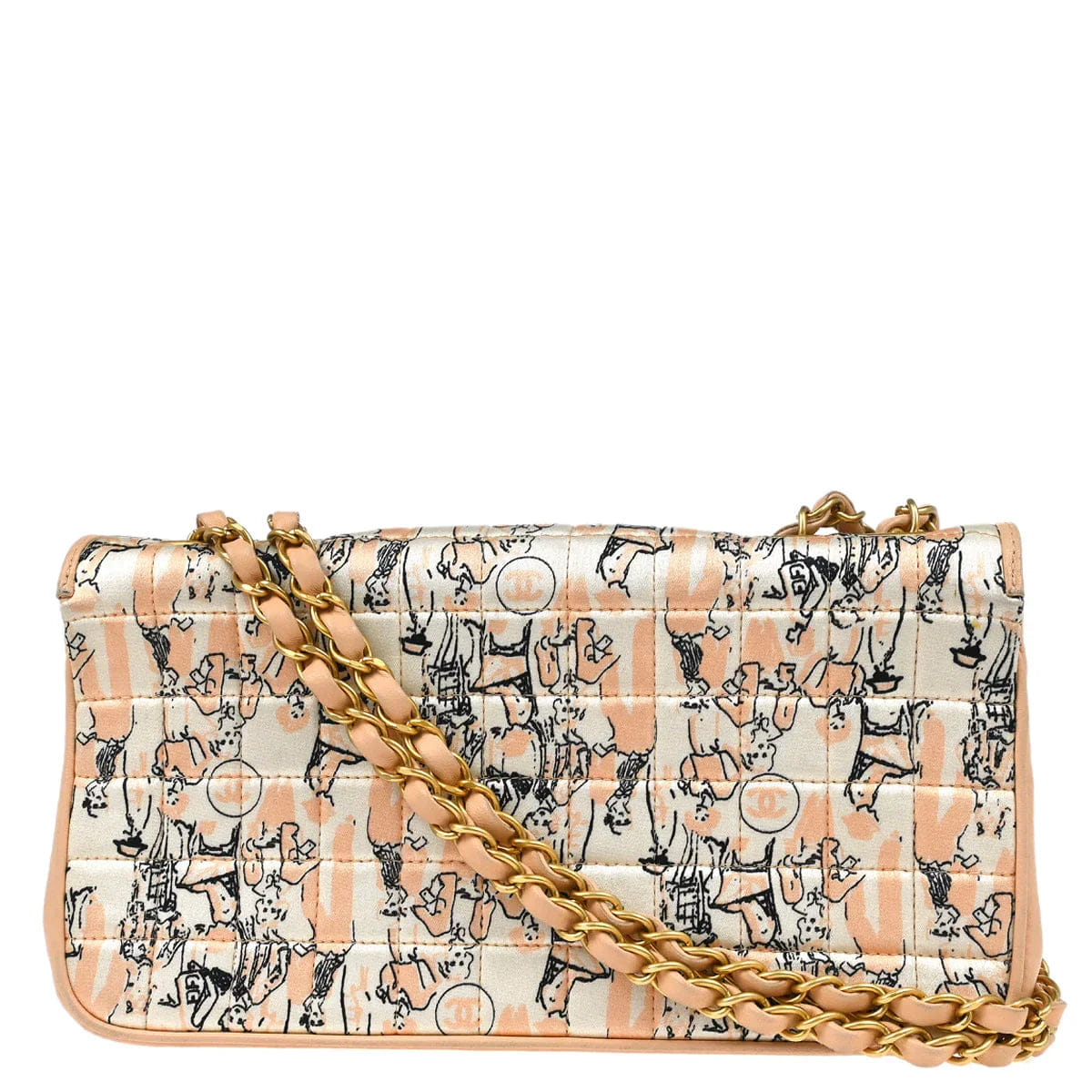 Chanel 2003 - 2004 Pink Satin Chain Shoulder Bag