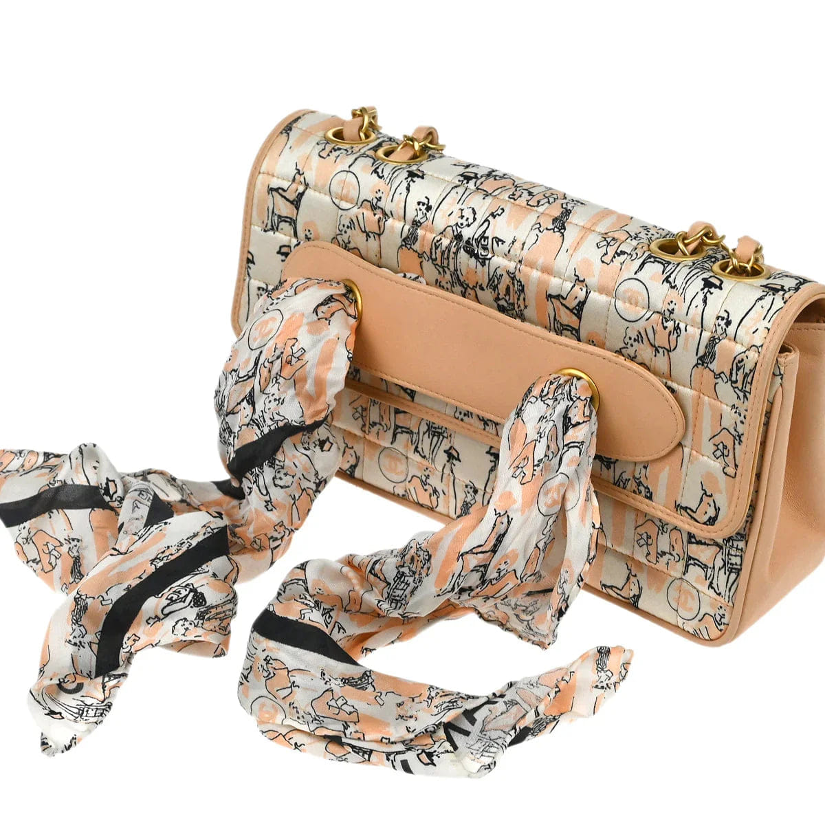 Chanel 2003 - 2004 Pink Satin Chain Shoulder Bag