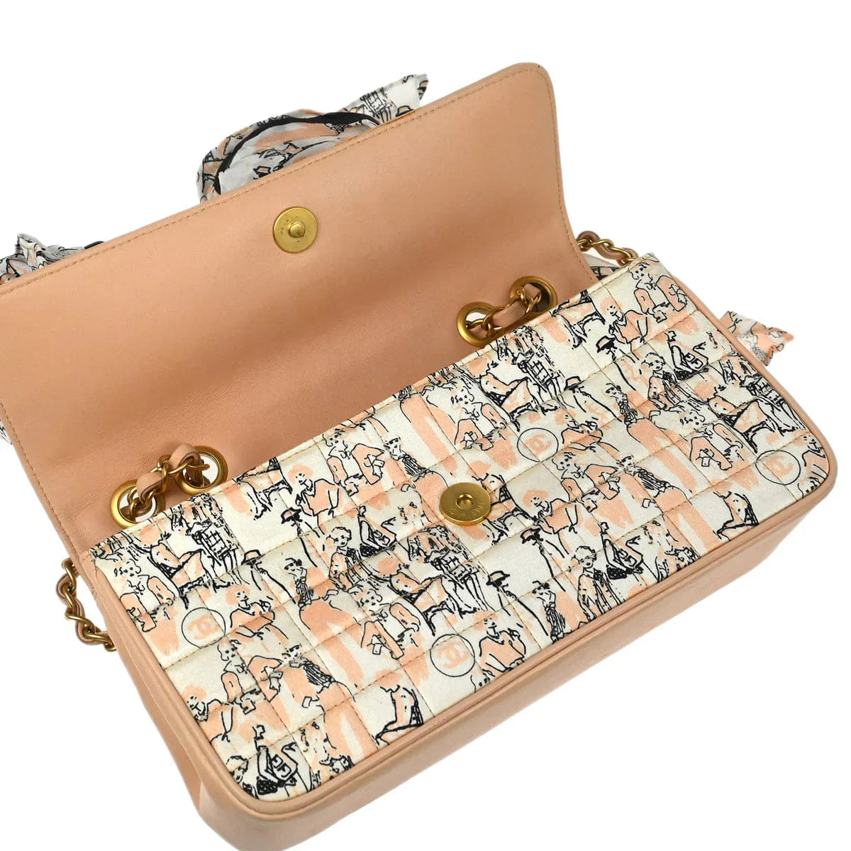 Chanel 2003 - 2004 Pink Satin Chain Shoulder Bag
