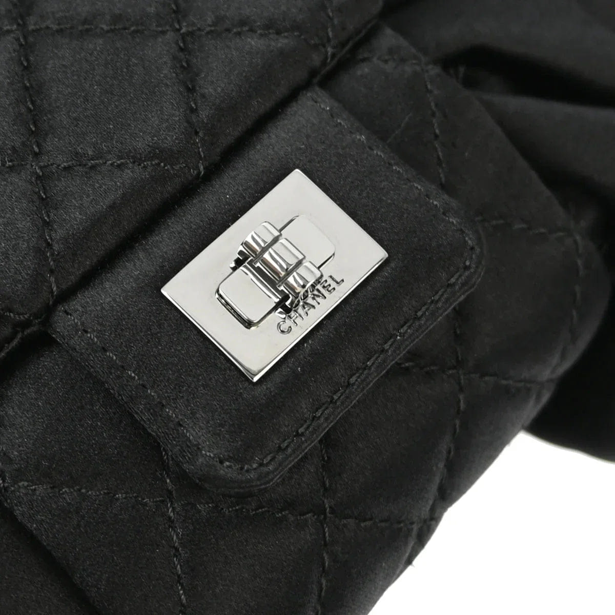 Chanel 2008 - 2009 Black Satin Bow Shoulder Bag