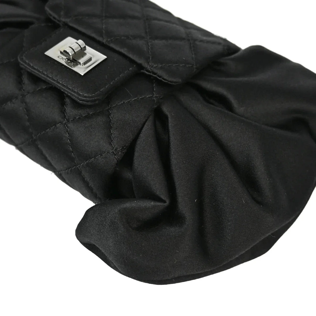 Chanel 2008 - 2009 Black Satin Bow Shoulder Bag