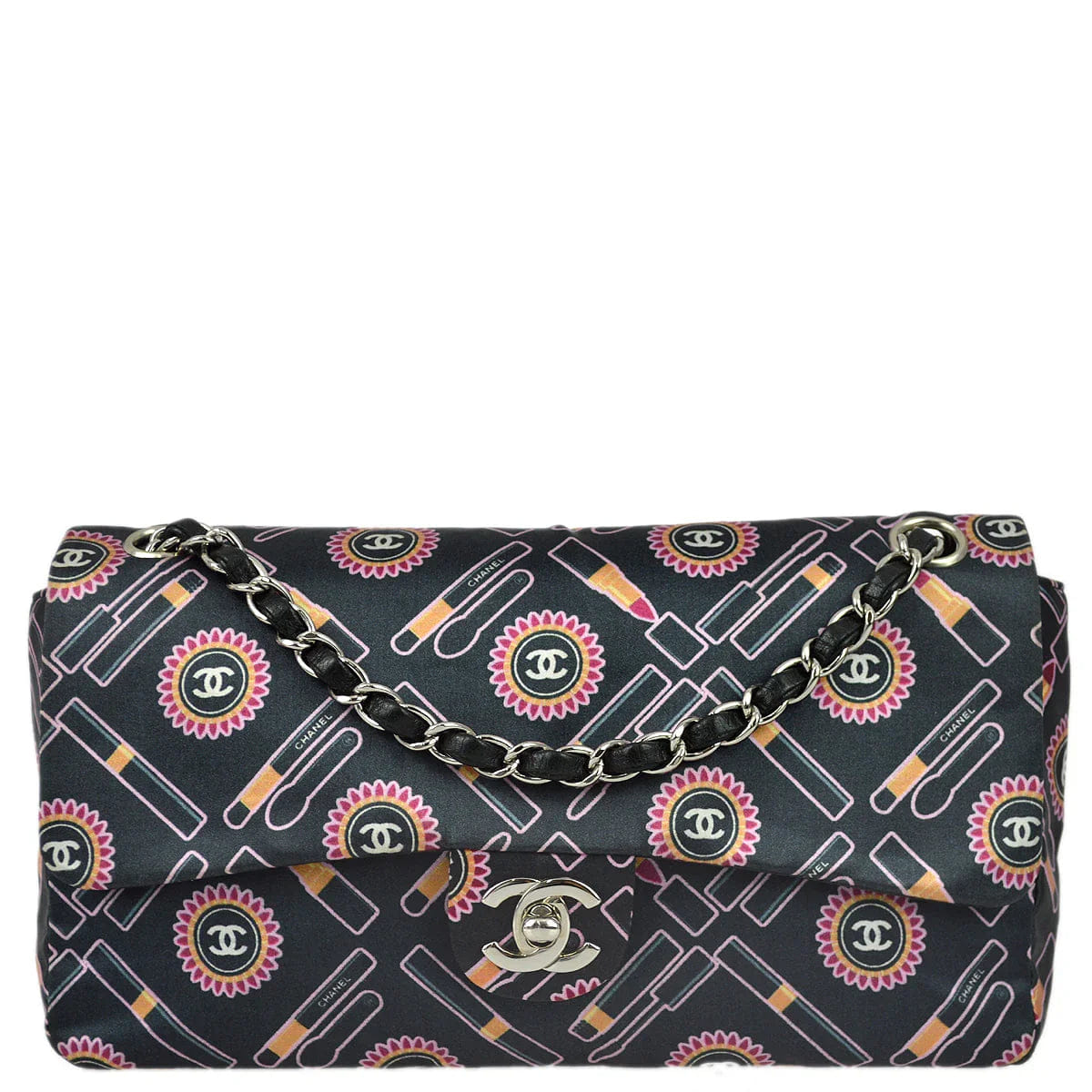 Chanel 2004 - 2005 Satin Lipstick Classic Single Flap Shoulder Bag