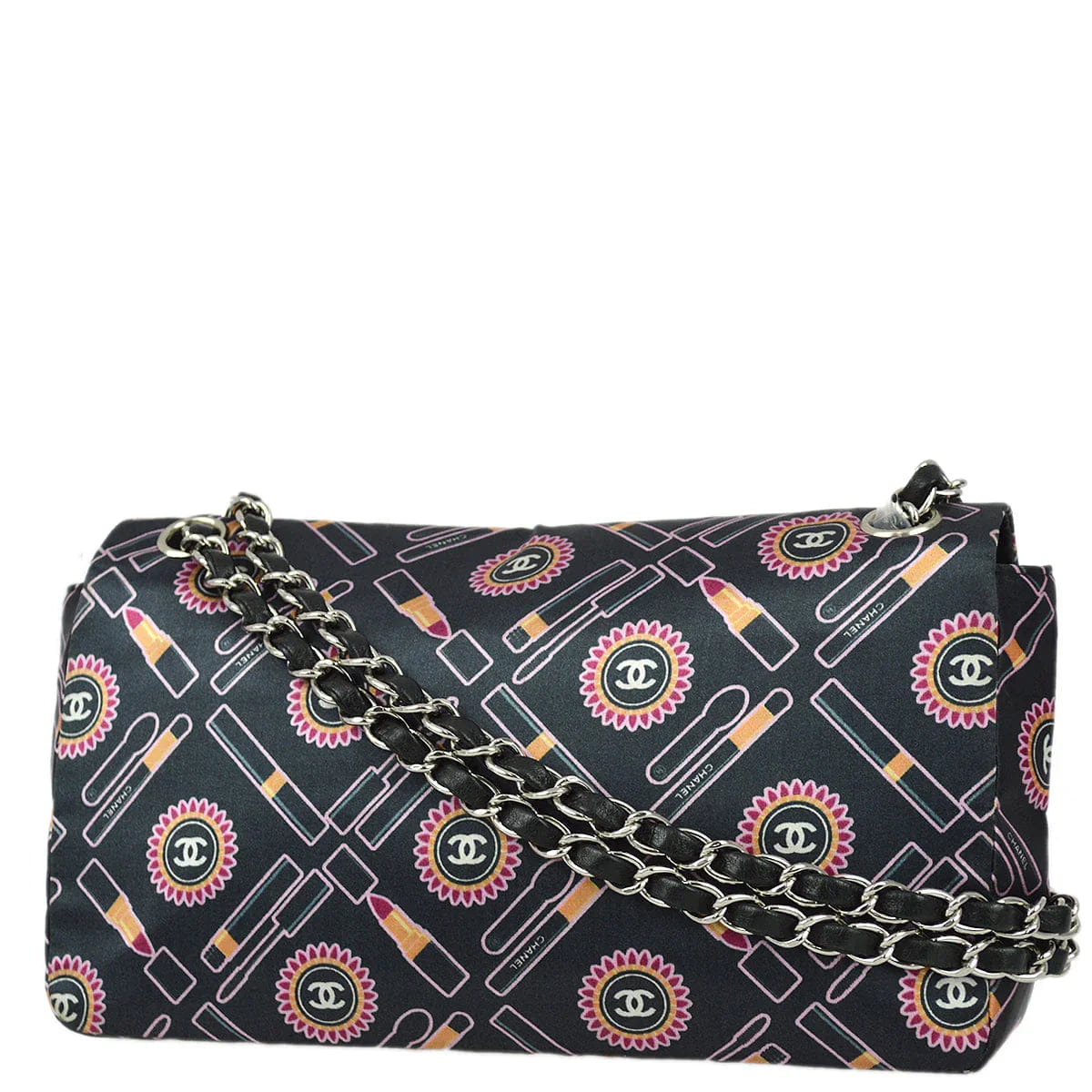 Chanel 2004 - 2005 Satin Lipstick Classic Single Flap Shoulder Bag