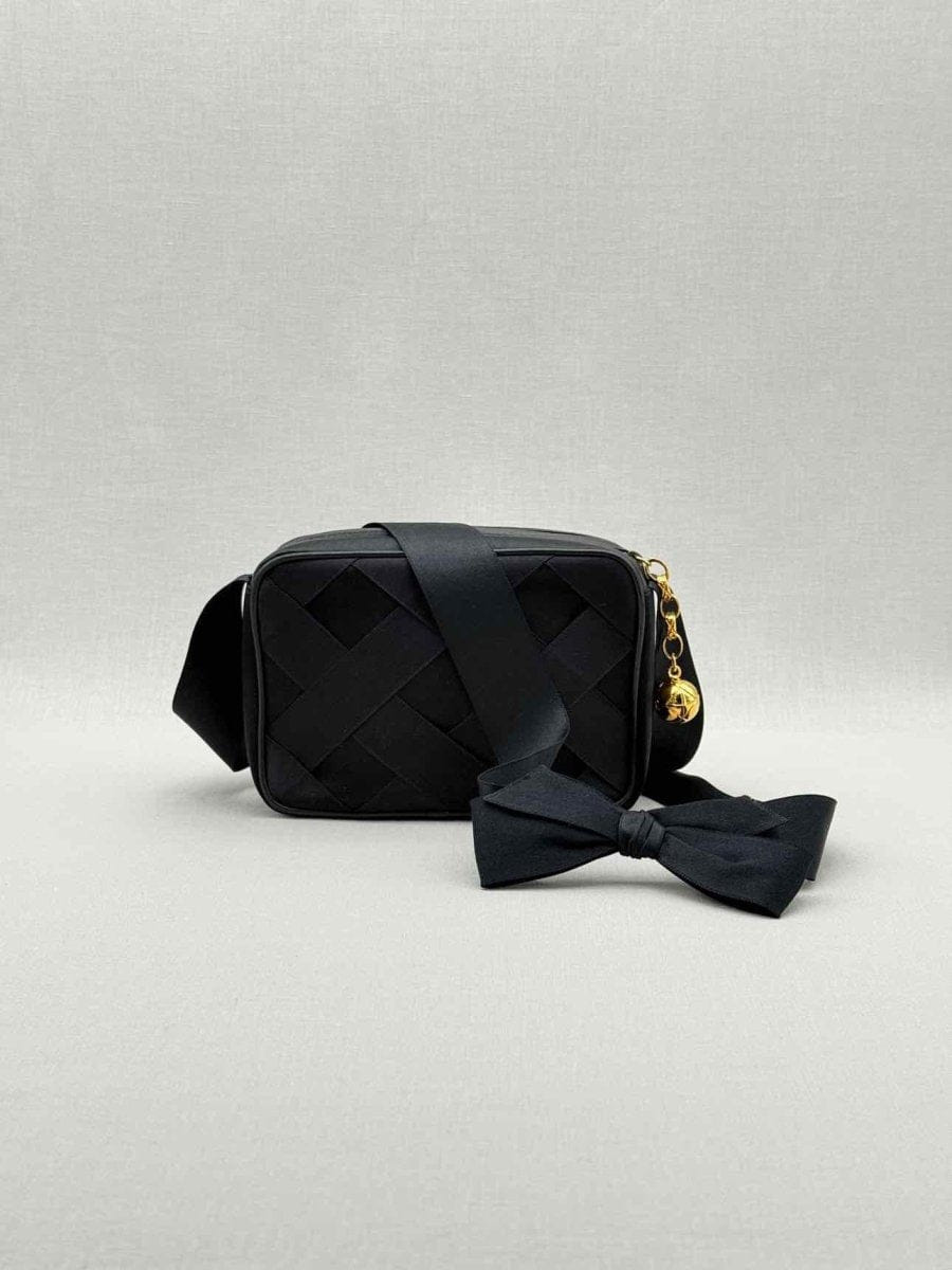 Chanel Vintage Black Woven Shoulder Bag