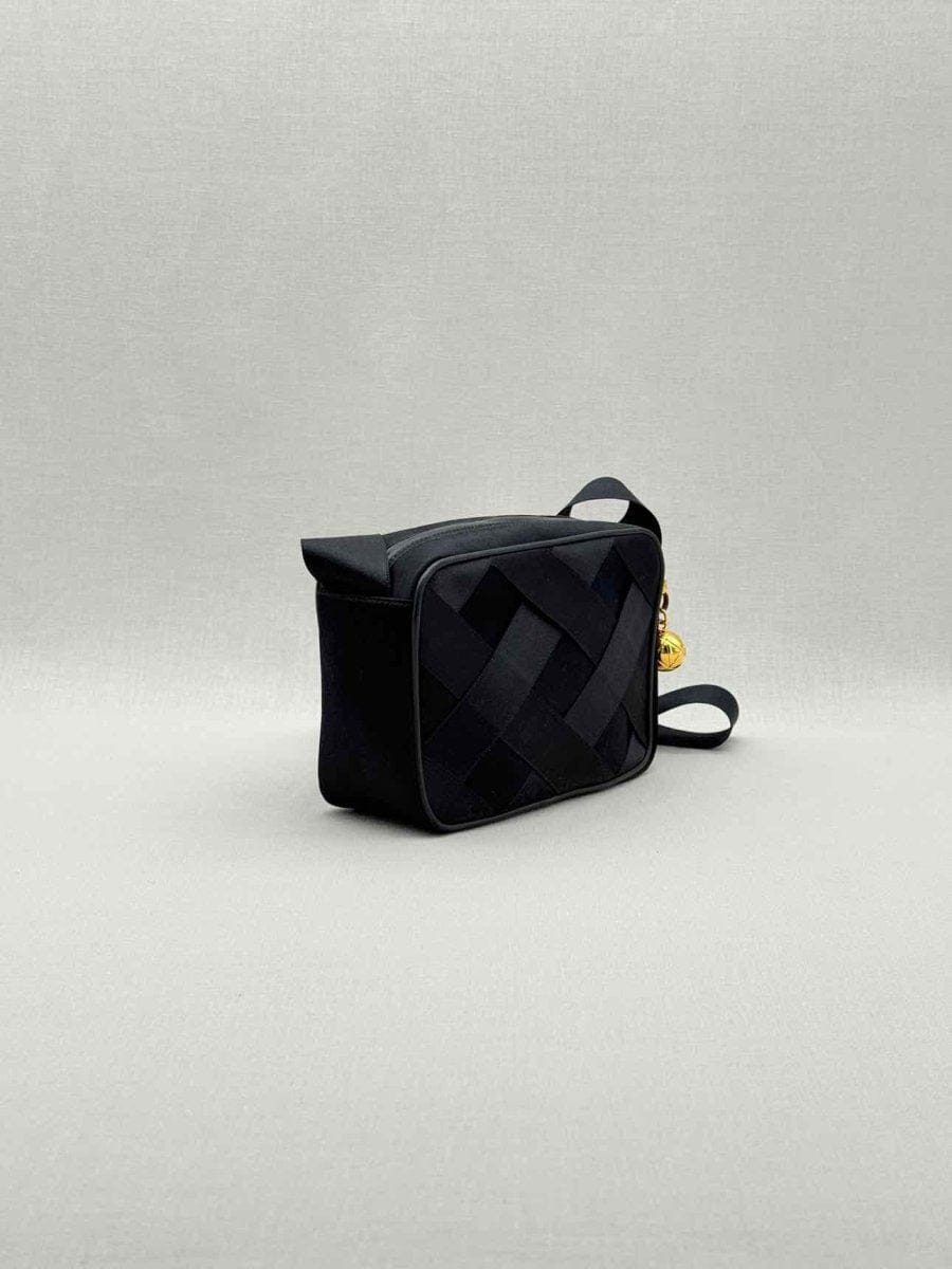 Chanel Vintage Black Woven Shoulder Bag