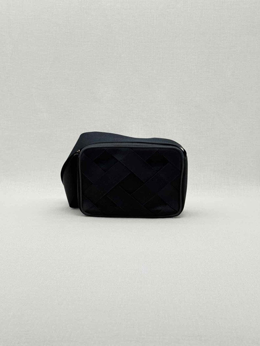 Chanel Vintage Black Woven Shoulder Bag