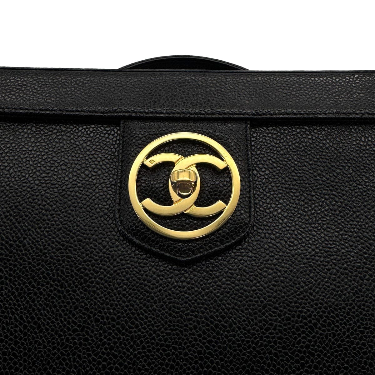 CHANEL VINTAGE VANITY COCOMARK HAND SHOULDER BAG BLACK CAVIAR SKIN 90308353