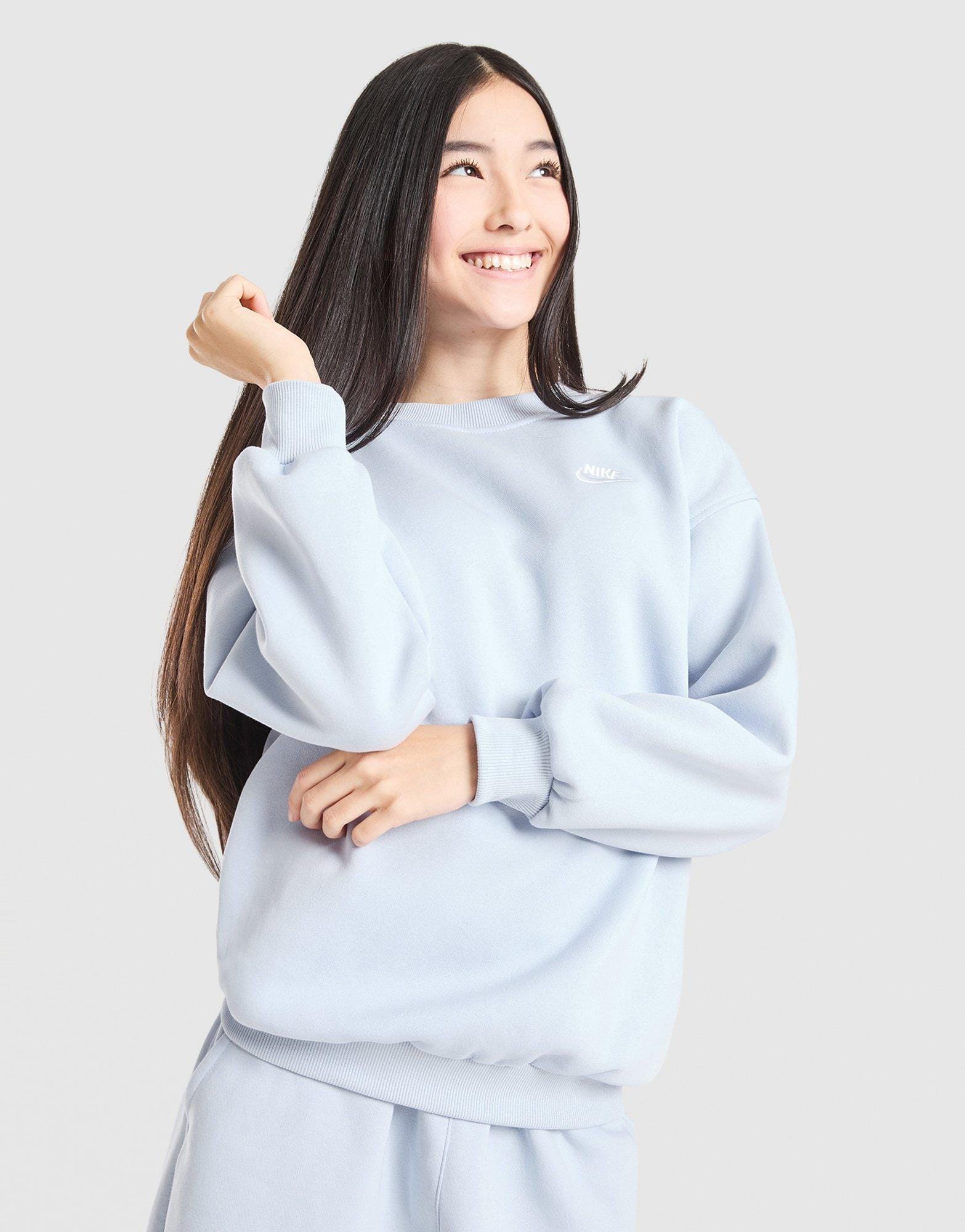 Nike Girls' Club Oversized Crew Sweatshirt Junior