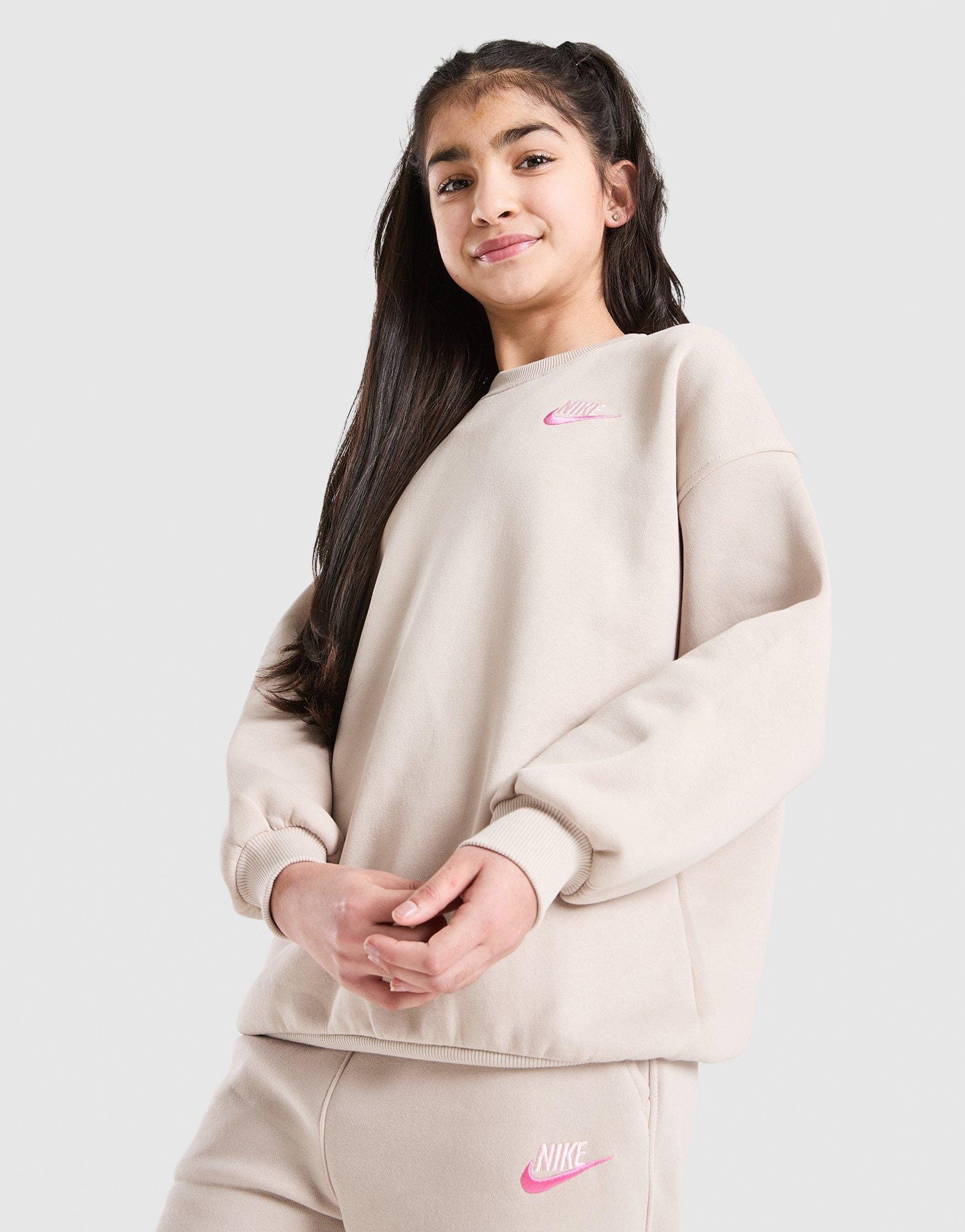 Nike Girls' Dual Tone Oversized Crew Sweatshirt Junior