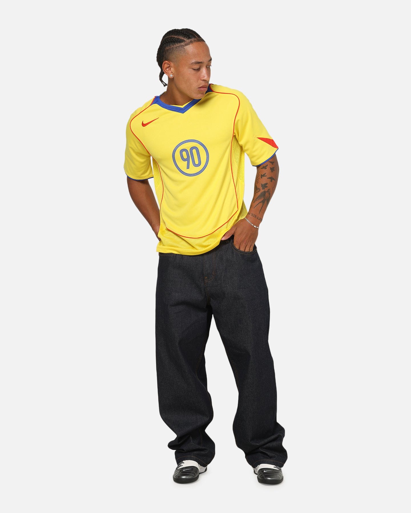 Nike Total 90 Soccer T - Shirt Tour Yellow/Lyon Blue