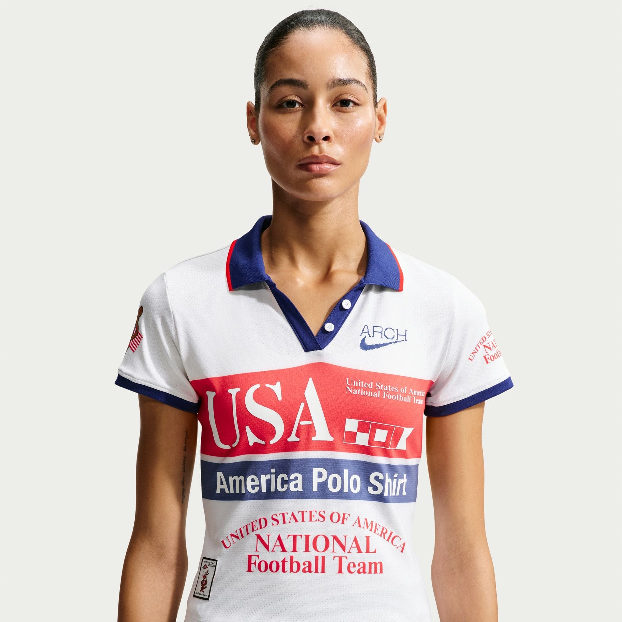 Nike Womens USA x V.A.A. Polo Shirt White