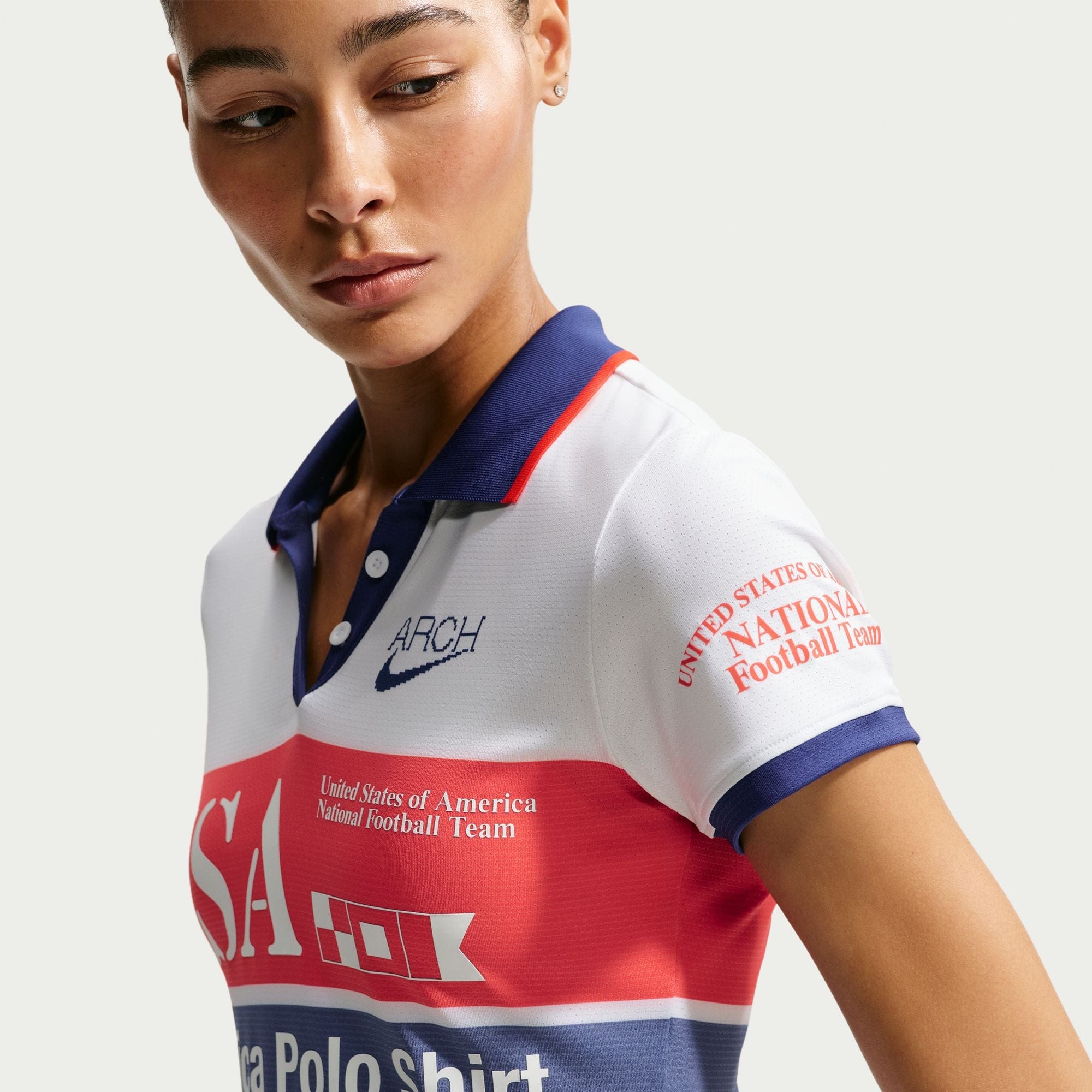 Nike Womens USA x V.A.A. Polo Shirt White