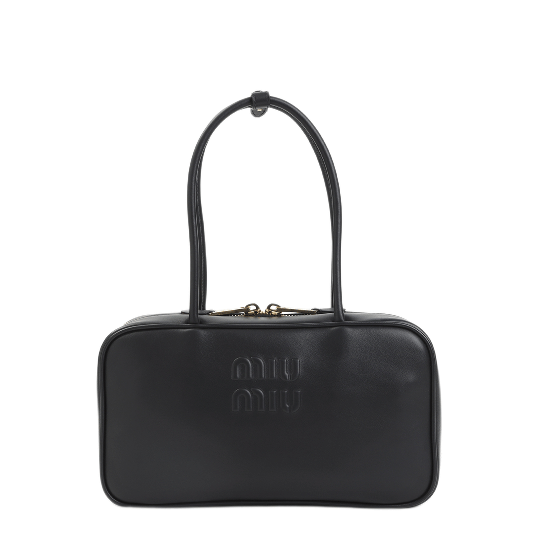 Miu Miu Beau Calfskin Top - Handle Handbag - Black