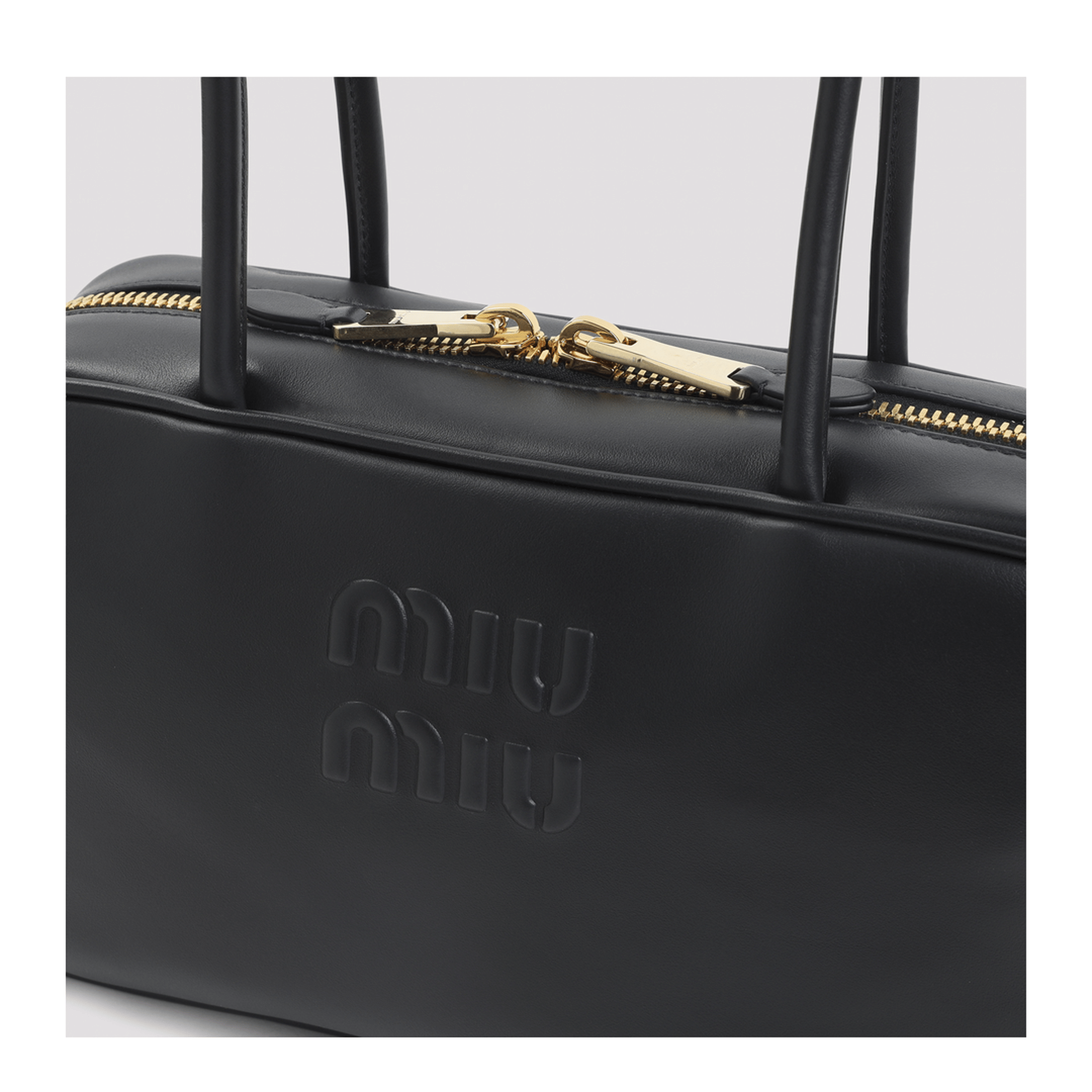 Miu Miu Beau Calfskin Top - Handle Handbag - Black