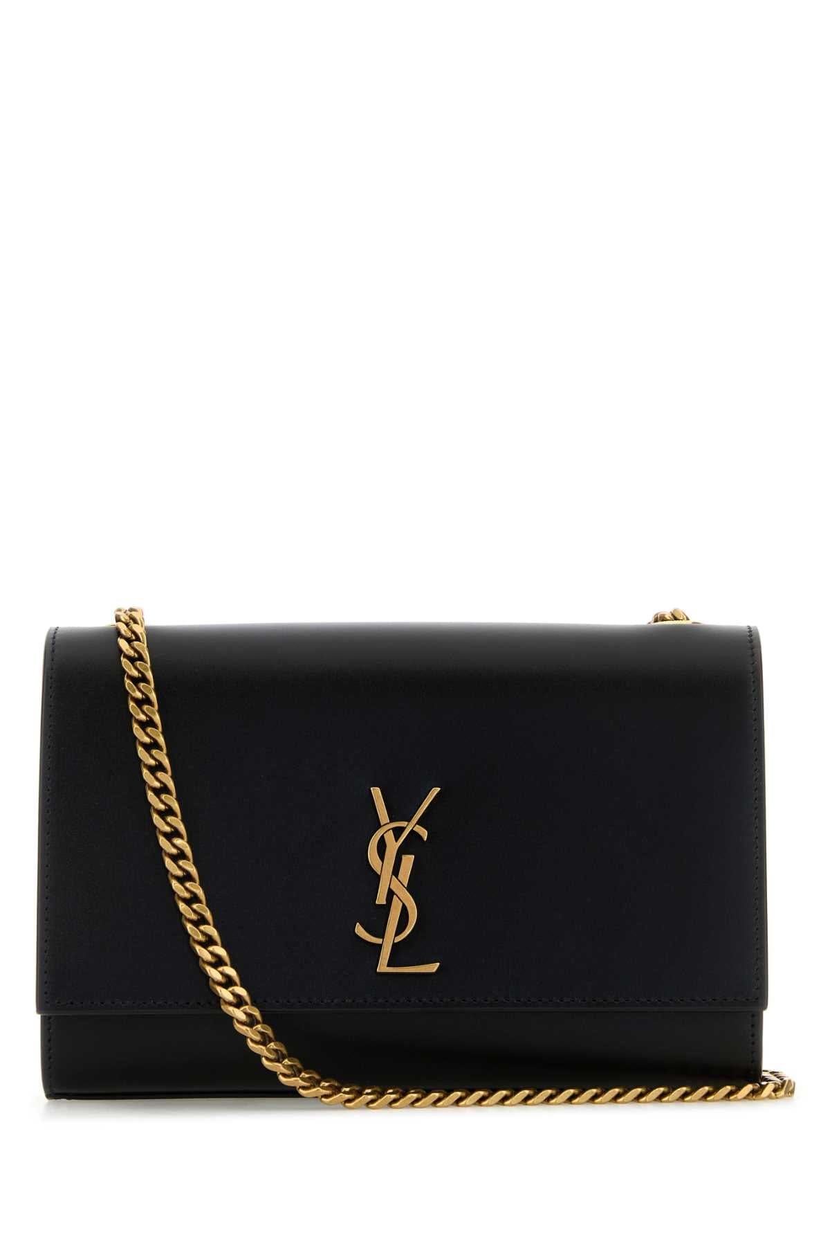Saint Laurent Women Black Leather Kate Crossbody Bag