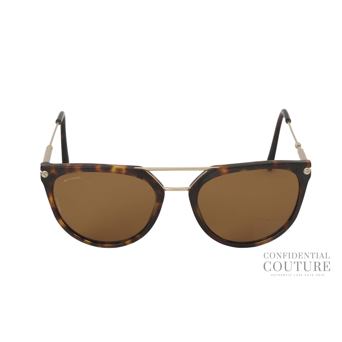 Bvlgari Brown Tortoiseshell Pilot Sunglasses