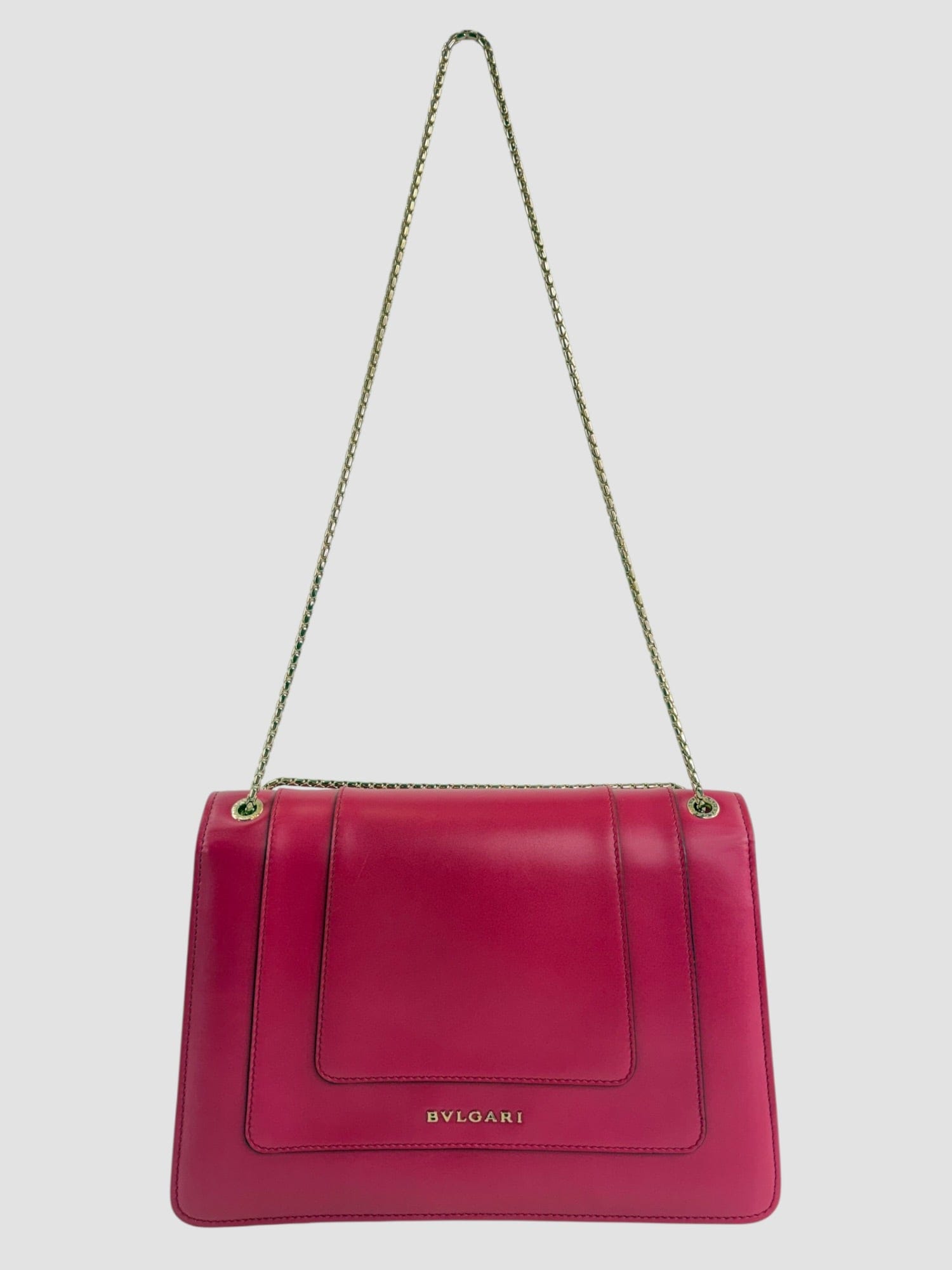Bvlgari Pink Leather Serpenti Shoulder Bag