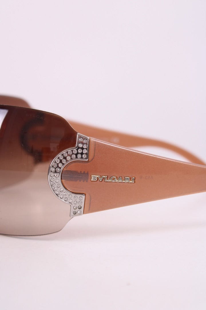 Bvlgari Crystal Detail Sunglasses Brown