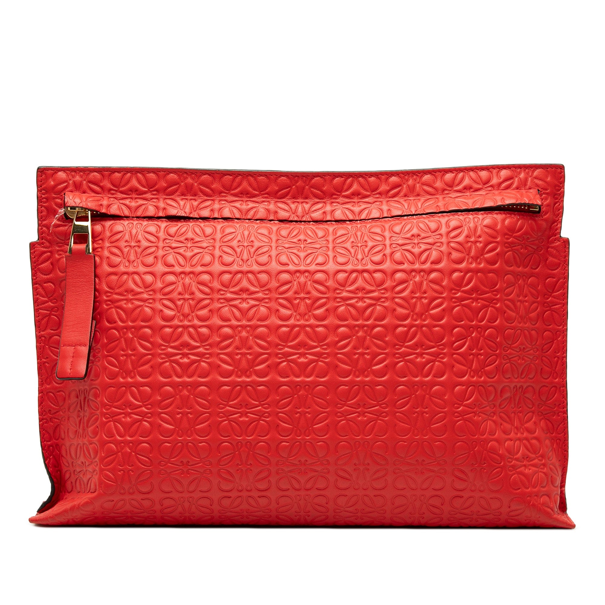 Loewe Embossed Calfskin Anagram Repeat T Pouch