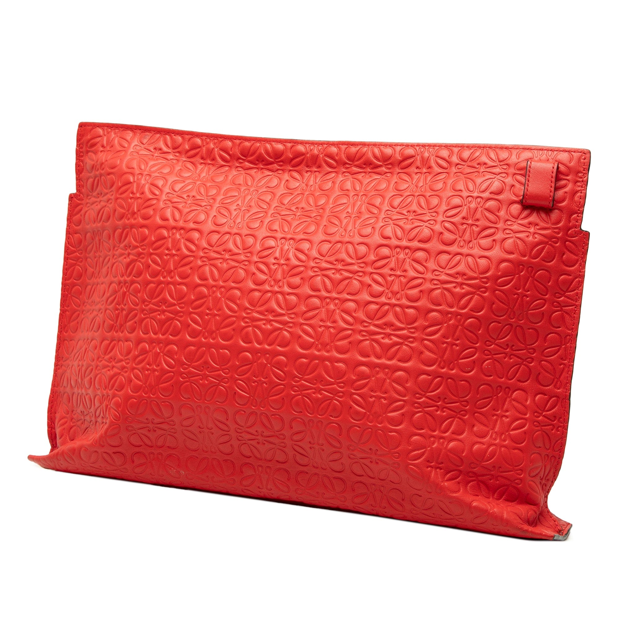 Loewe Embossed Calfskin Anagram Repeat T Pouch