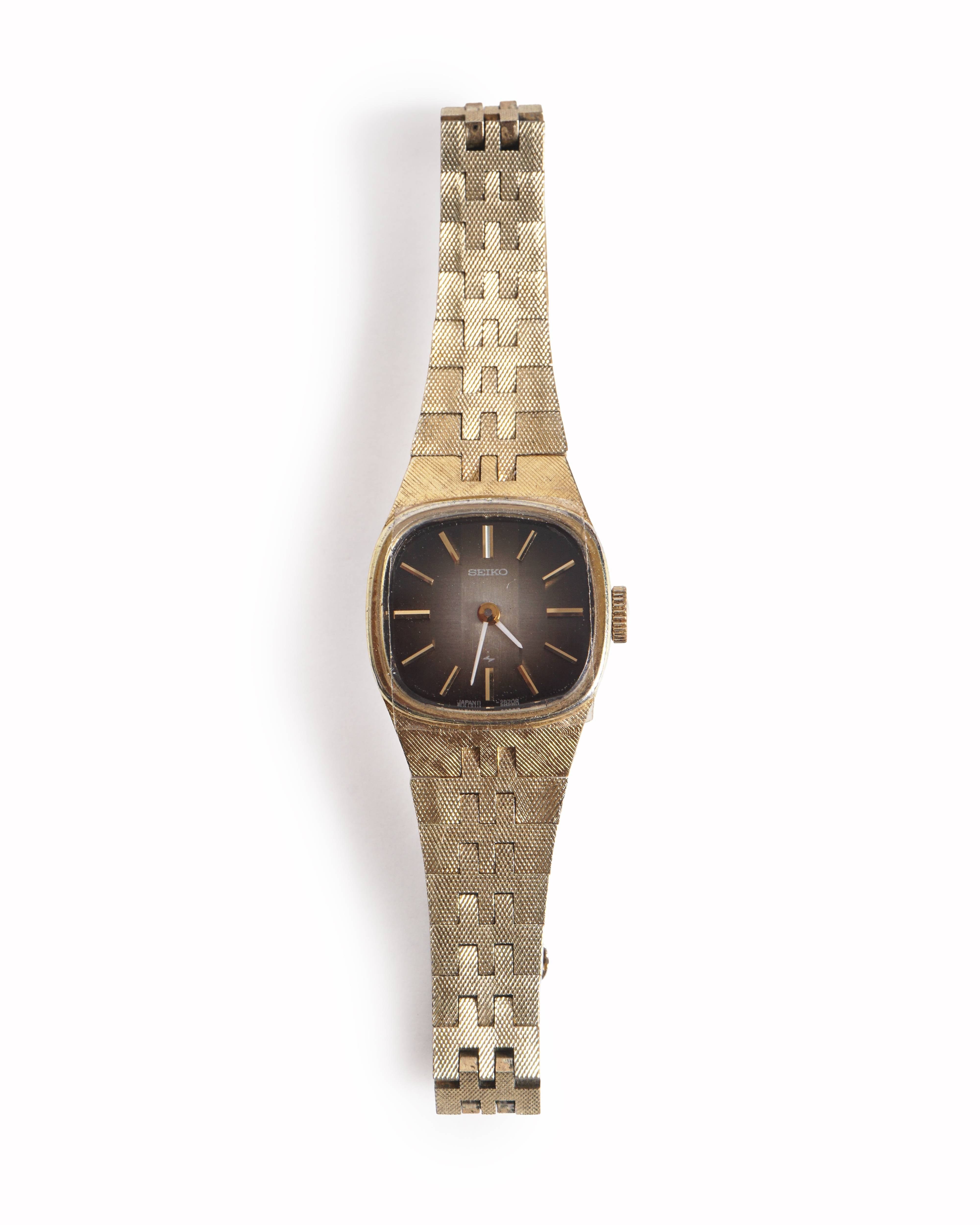 Seiko Vintage Seiko Gold - Tone Integrated Bracelet Watch