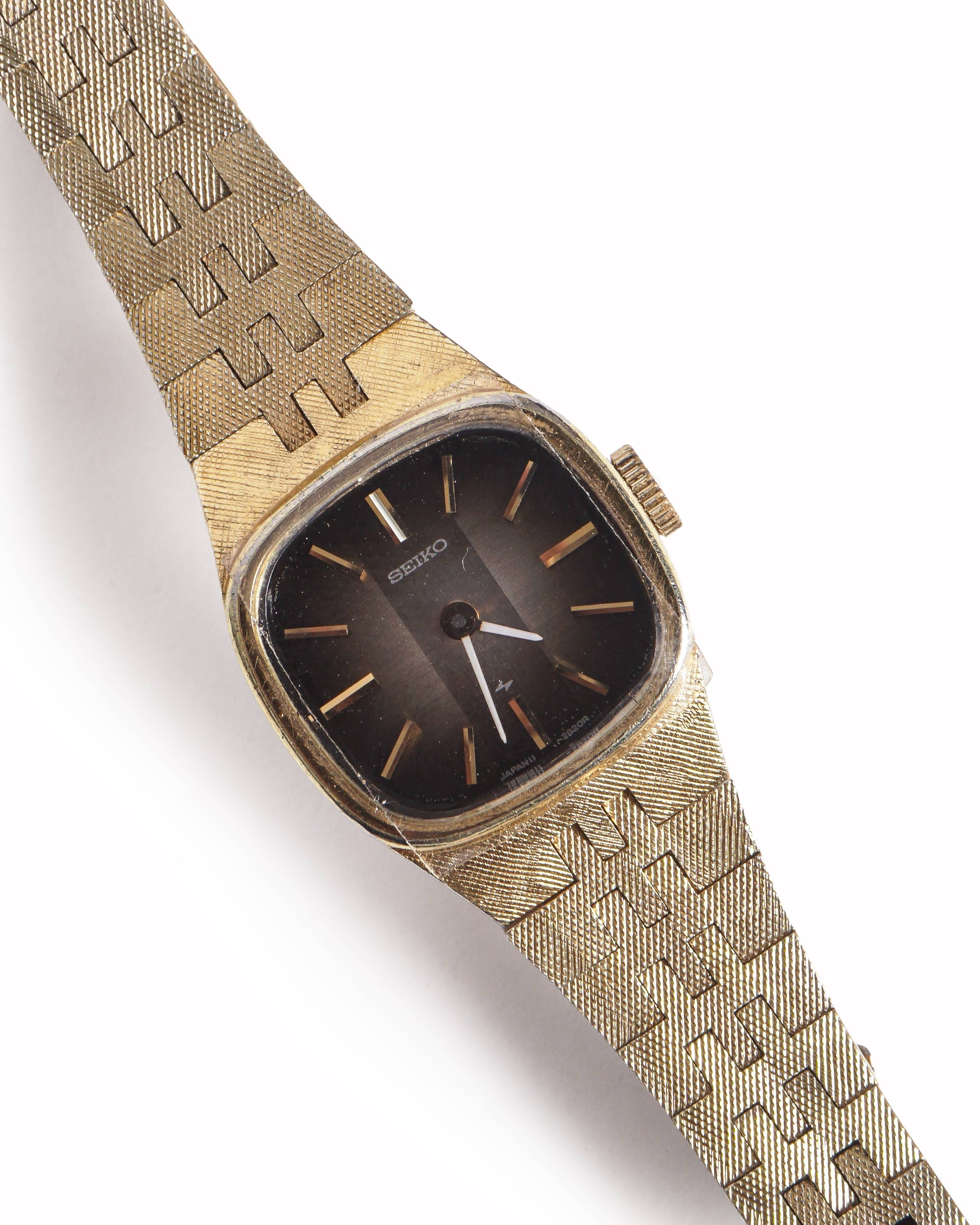 Seiko Vintage Seiko Gold - Tone Integrated Bracelet Watch